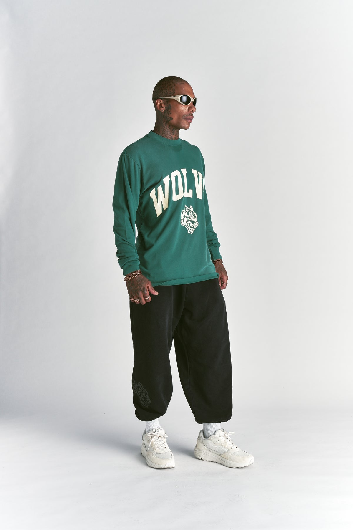 Wolves Worldwide "Premium" Oversized LS Tee in Sierra Pine Sun Fade