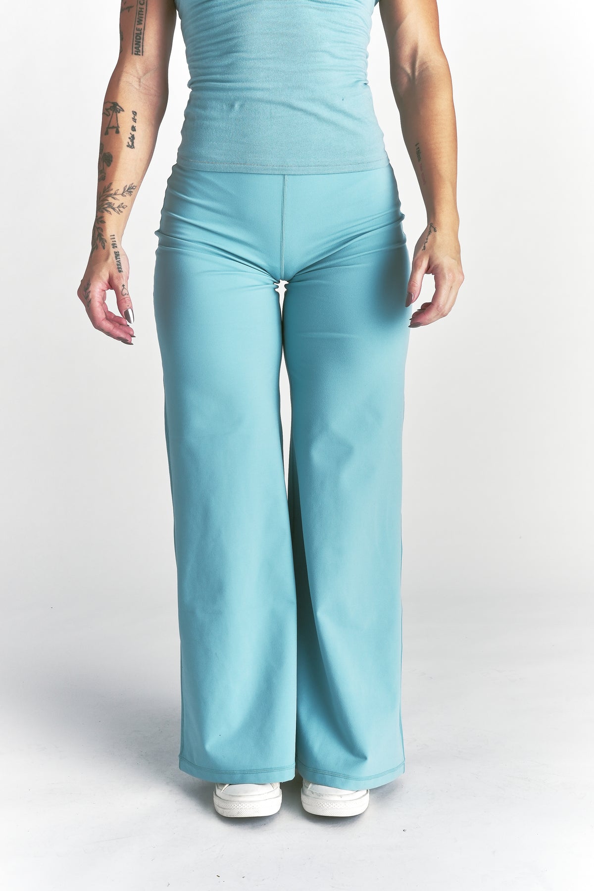 Wolf Wide Leg Energy Pants in Dusty Turquoise