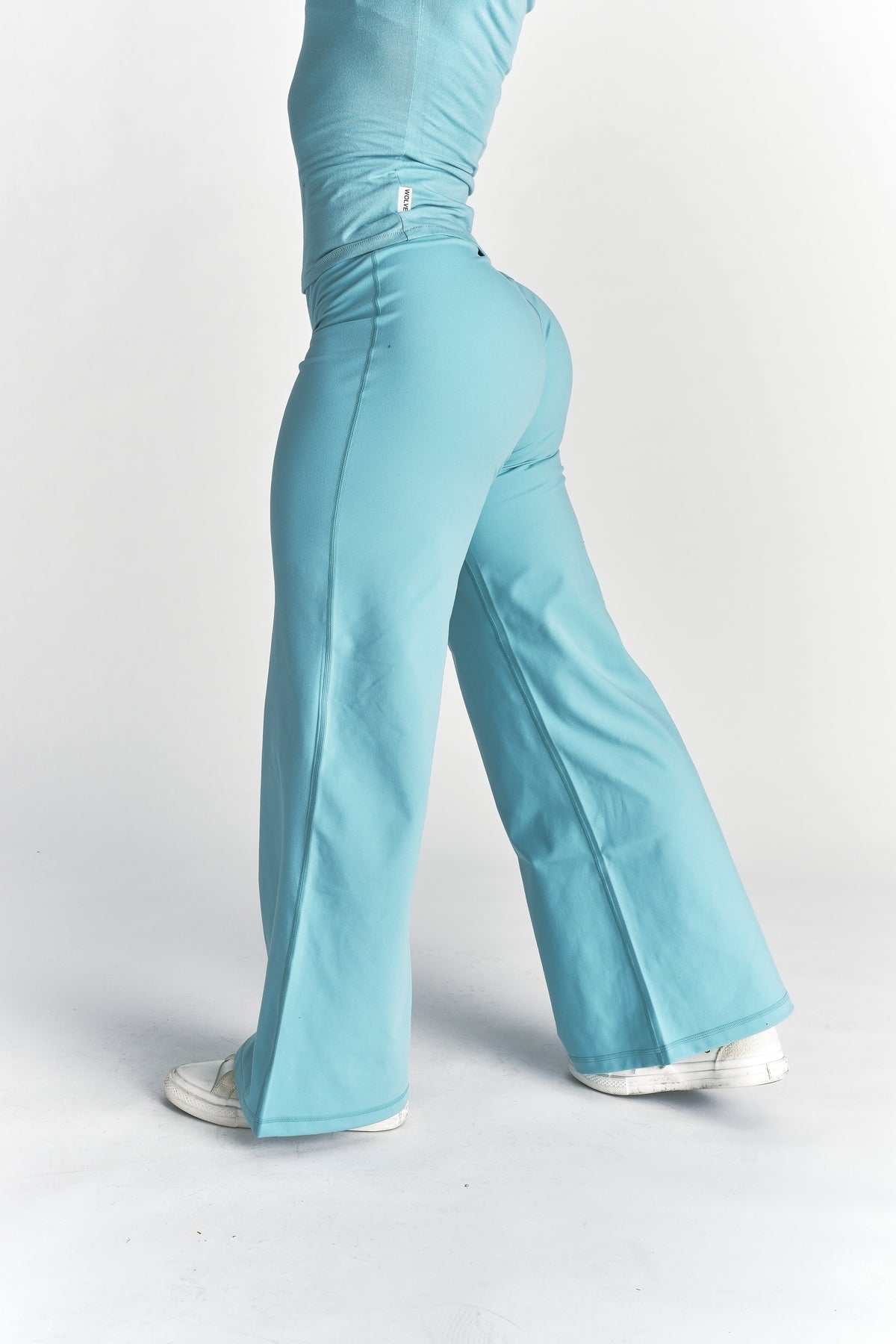 Wolf Wide Leg Energy Pants in Dusty Turquoise