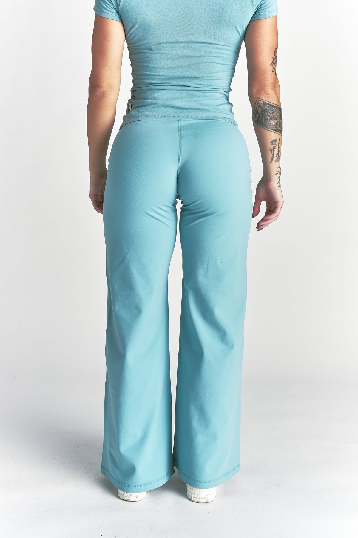 Wolf Wide Leg Energy Pants in Dusty Turquoise