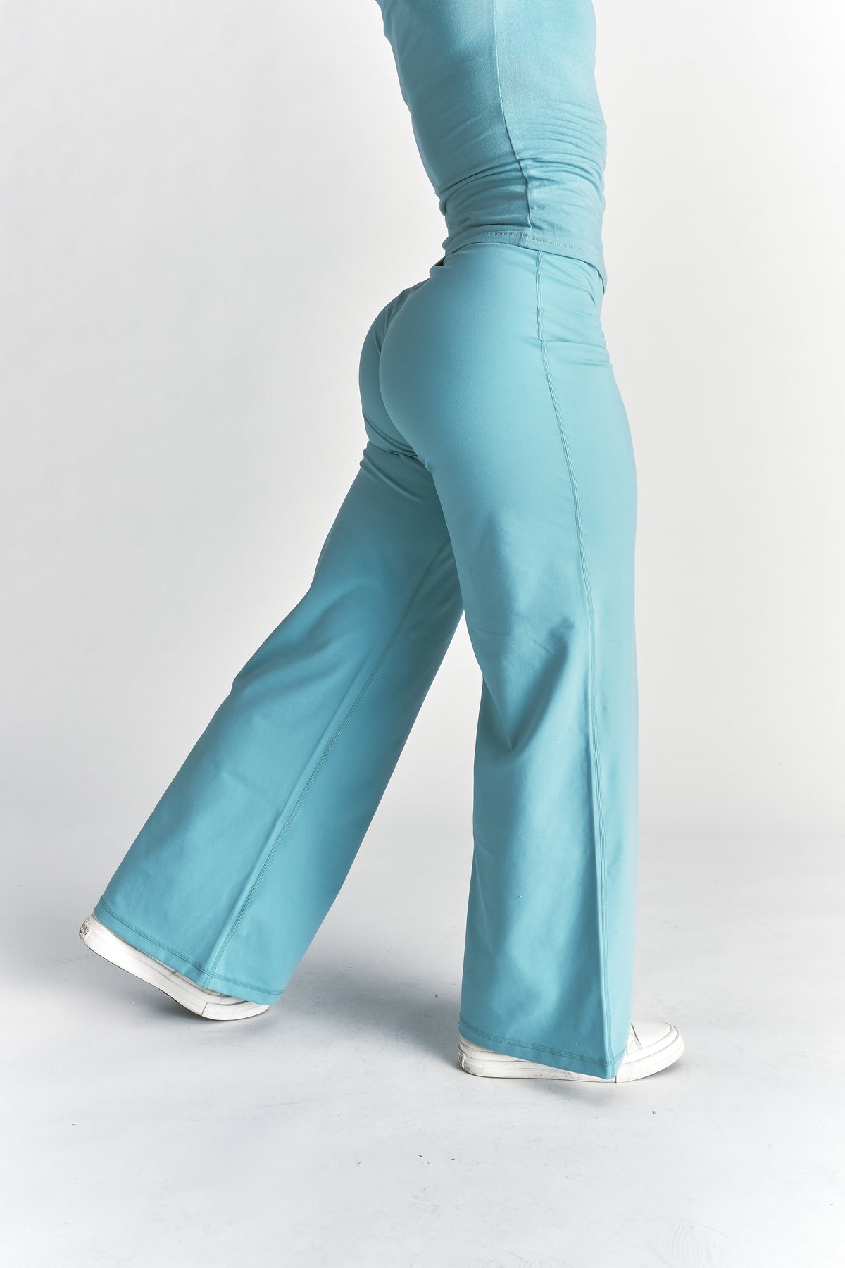 Wolf Wide Leg Energy Pants in Dusty Turquoise