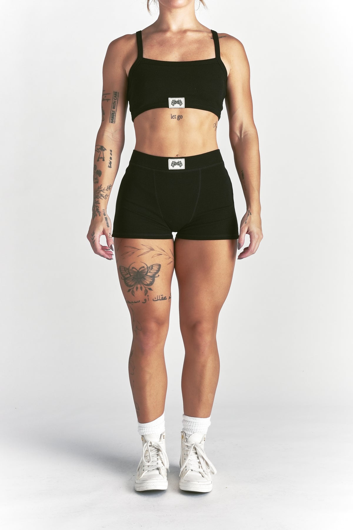 Jasmine Rib Boxers in Black