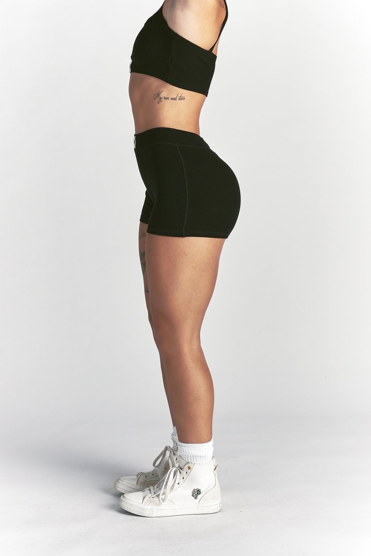 Jasmine Rib Boxers in Black