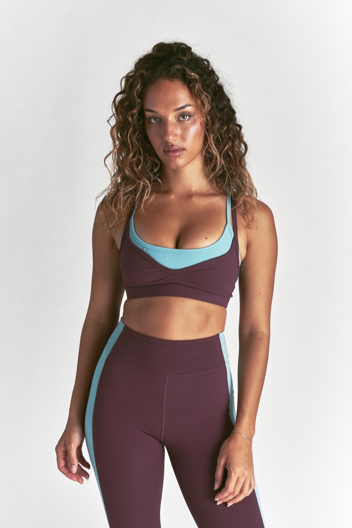 Wolf "Juliette" Energy Double Bra in Fig/Dusty Turquoise