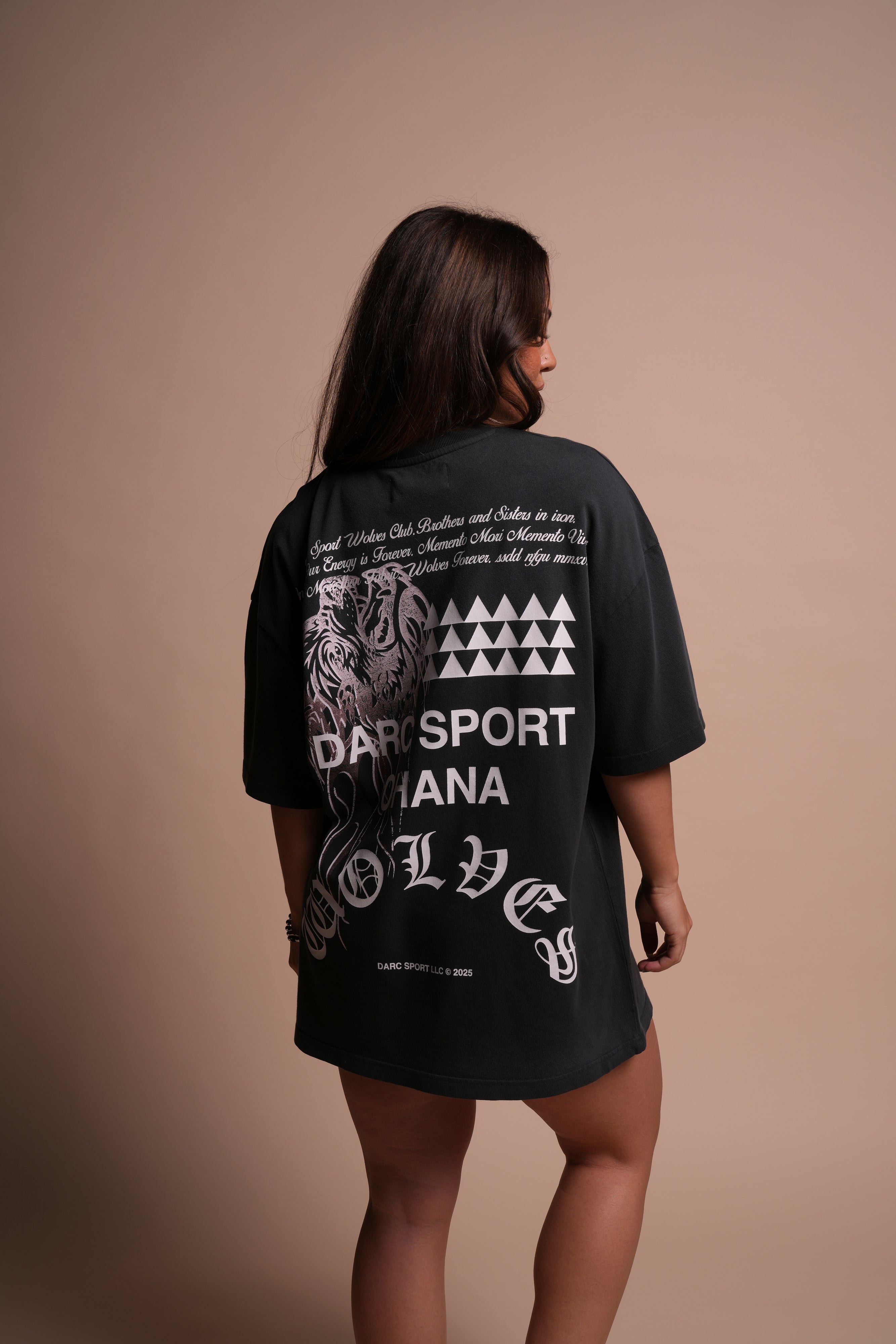 Wolves Mana "Premium" Oversized Tee in Darc Ash Sun Fade