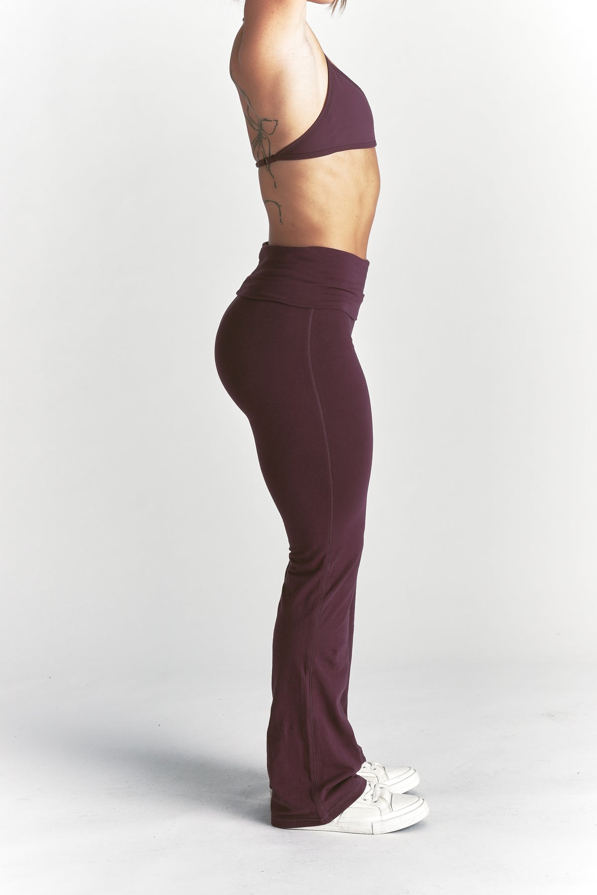 Cursive Wolves "Romy" Foldover Pants in Fig