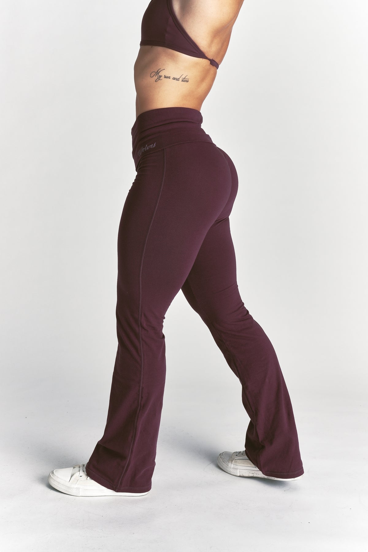 Cursive Wolves "Romy" Foldover Pants in Fig