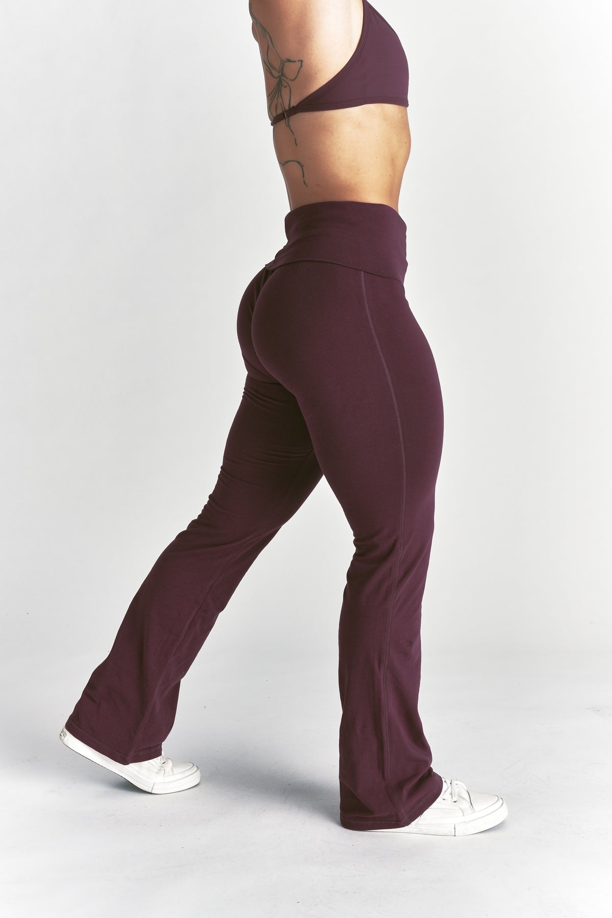 Cursive Wolves "Romy" Foldover Pants in Fig