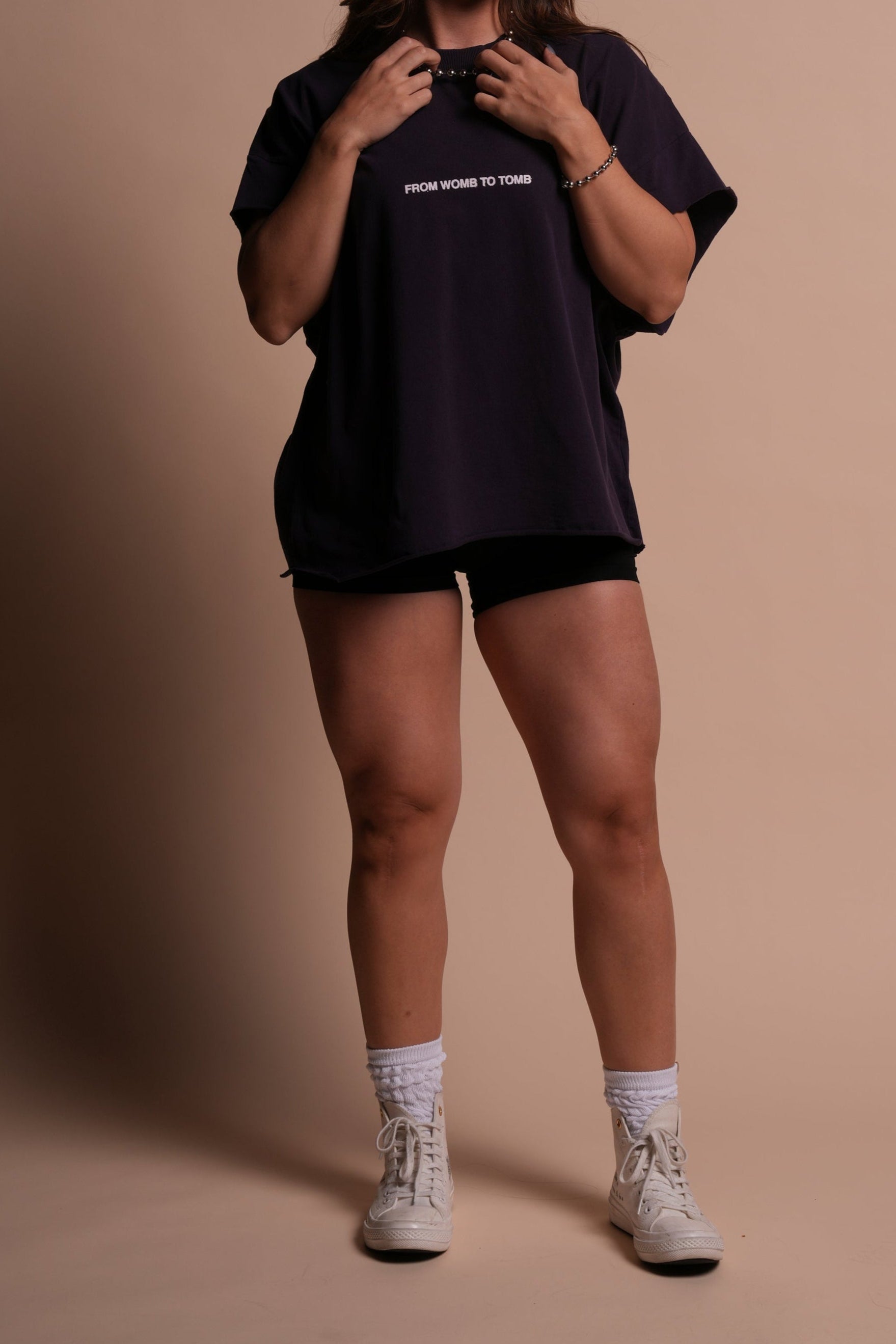 From Womb To Tomb Ohana "Grunge" Cut Off Tee in Phantom Purple