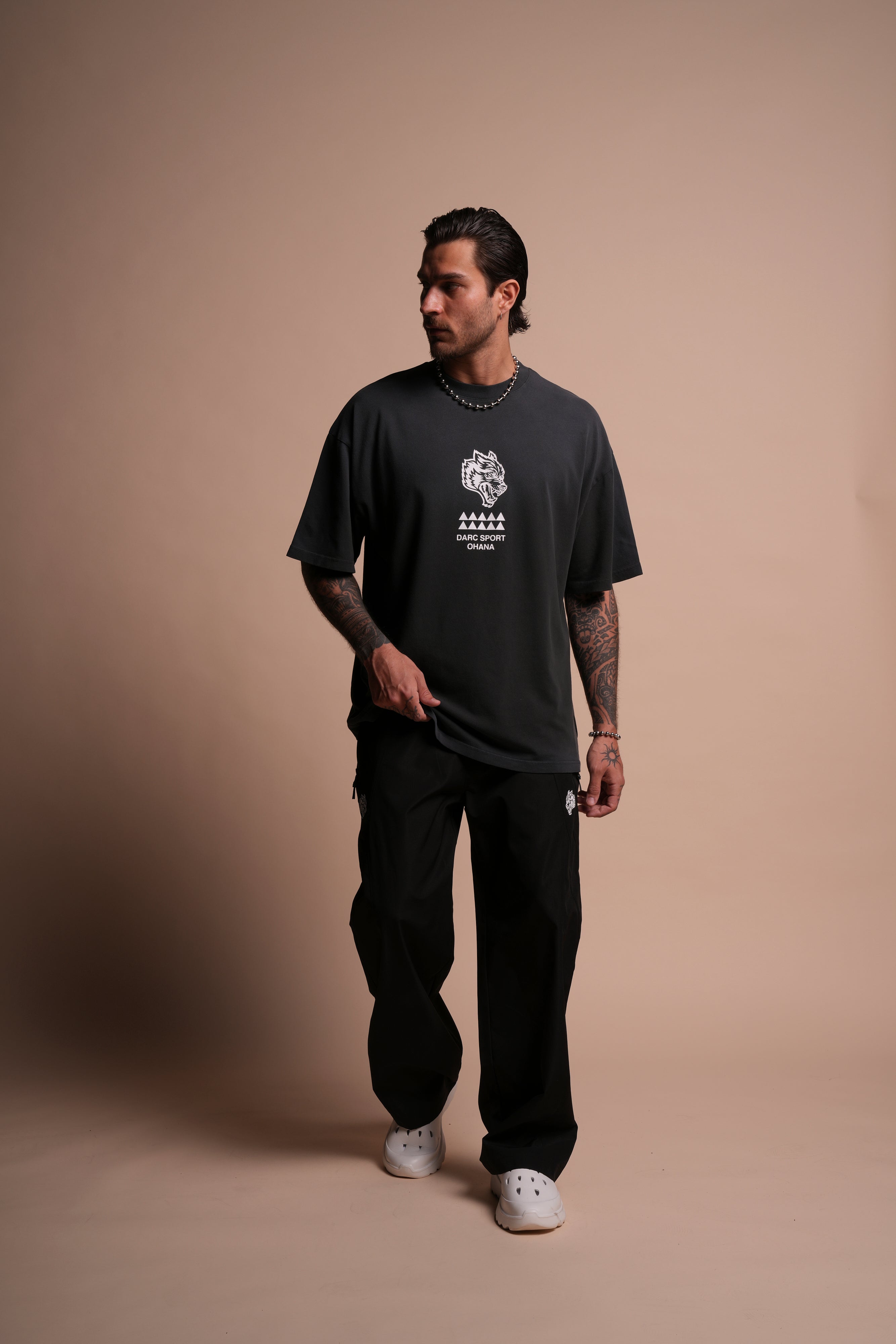 Wolves Mana "Premium" Oversized Tee in Darc Ash Sun Fade