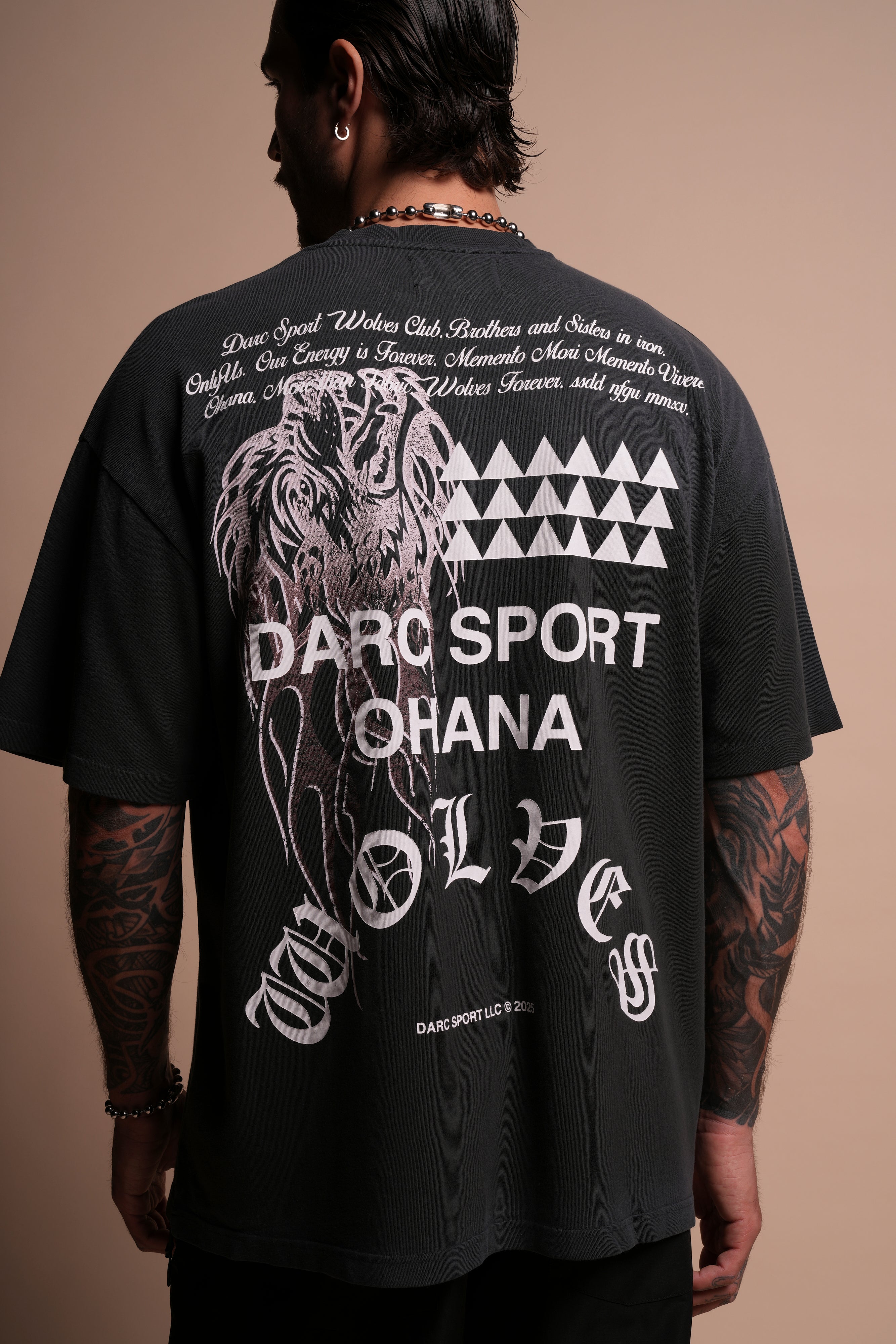 Wolves Mana "Premium" Oversized Tee in Darc Ash Sun Fade
