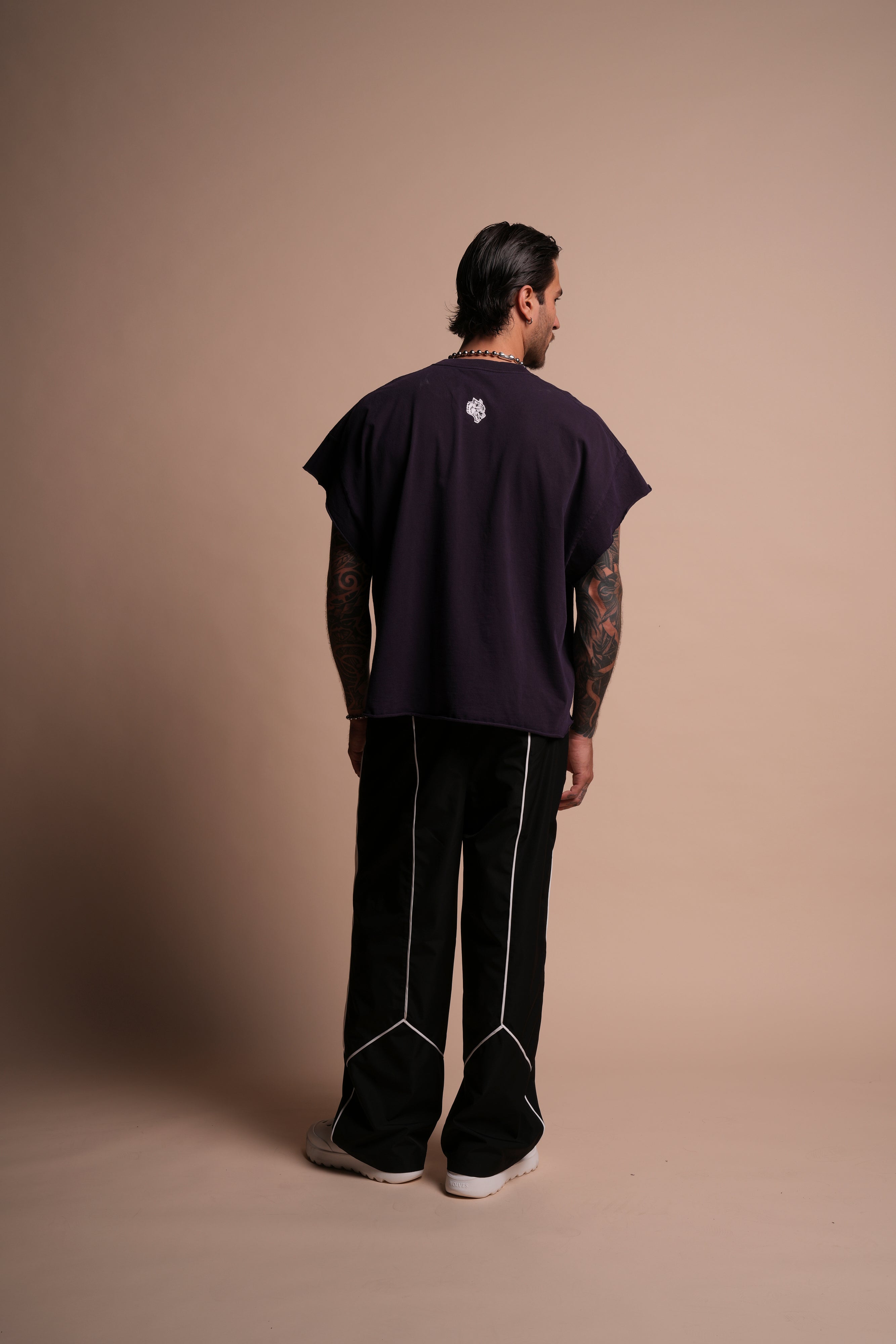 From Womb To Tomb Ohana "Grunge" Cut Off Tee in Phantom Purple