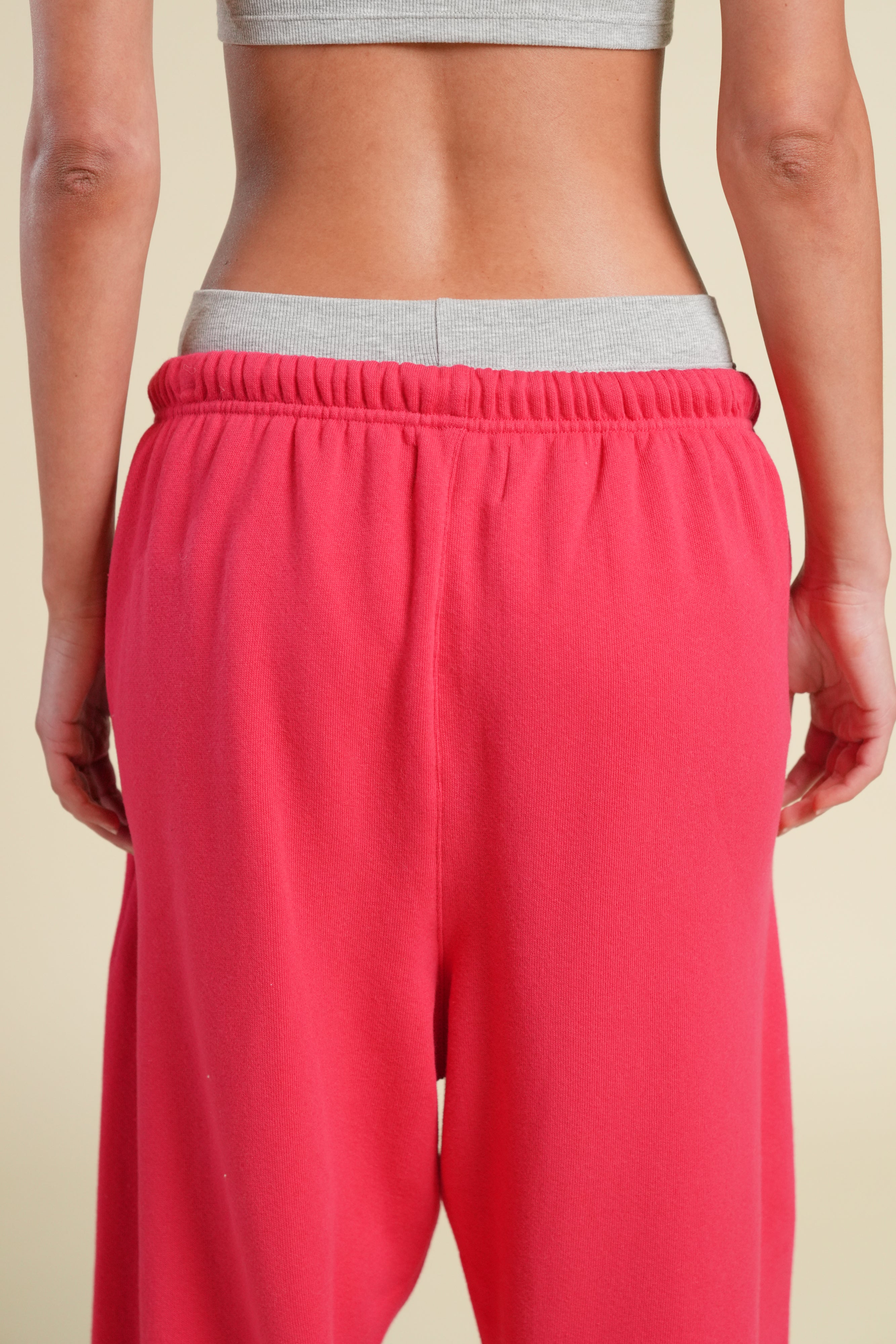 Cursive Wolves Premium Lounger Sweat Pants in Cherry