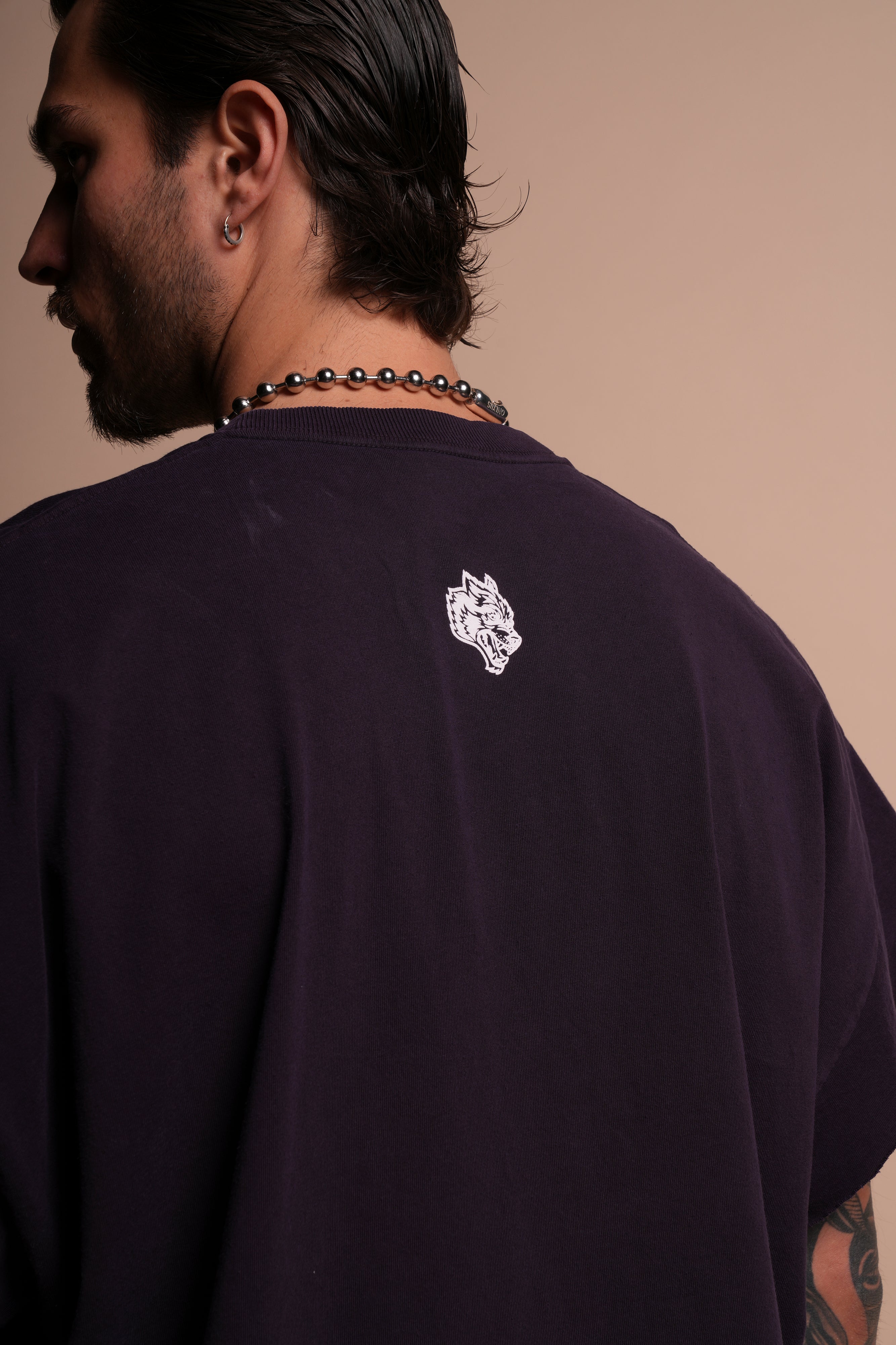 From Womb To Tomb Ohana "Grunge" Cut Off Tee in Phantom Purple