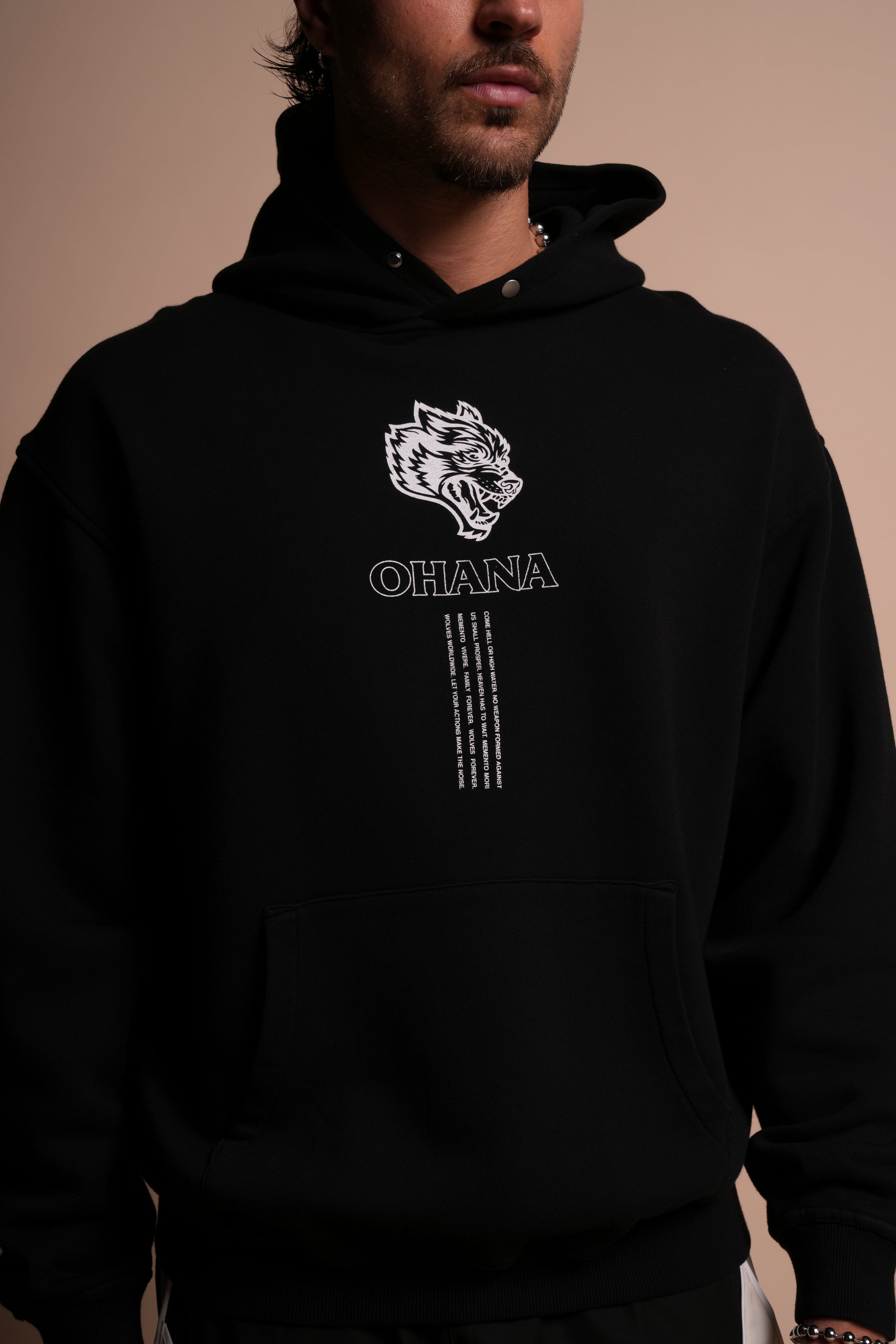 Ohana SSDDNFGU "Pierce" Hoodie in Black