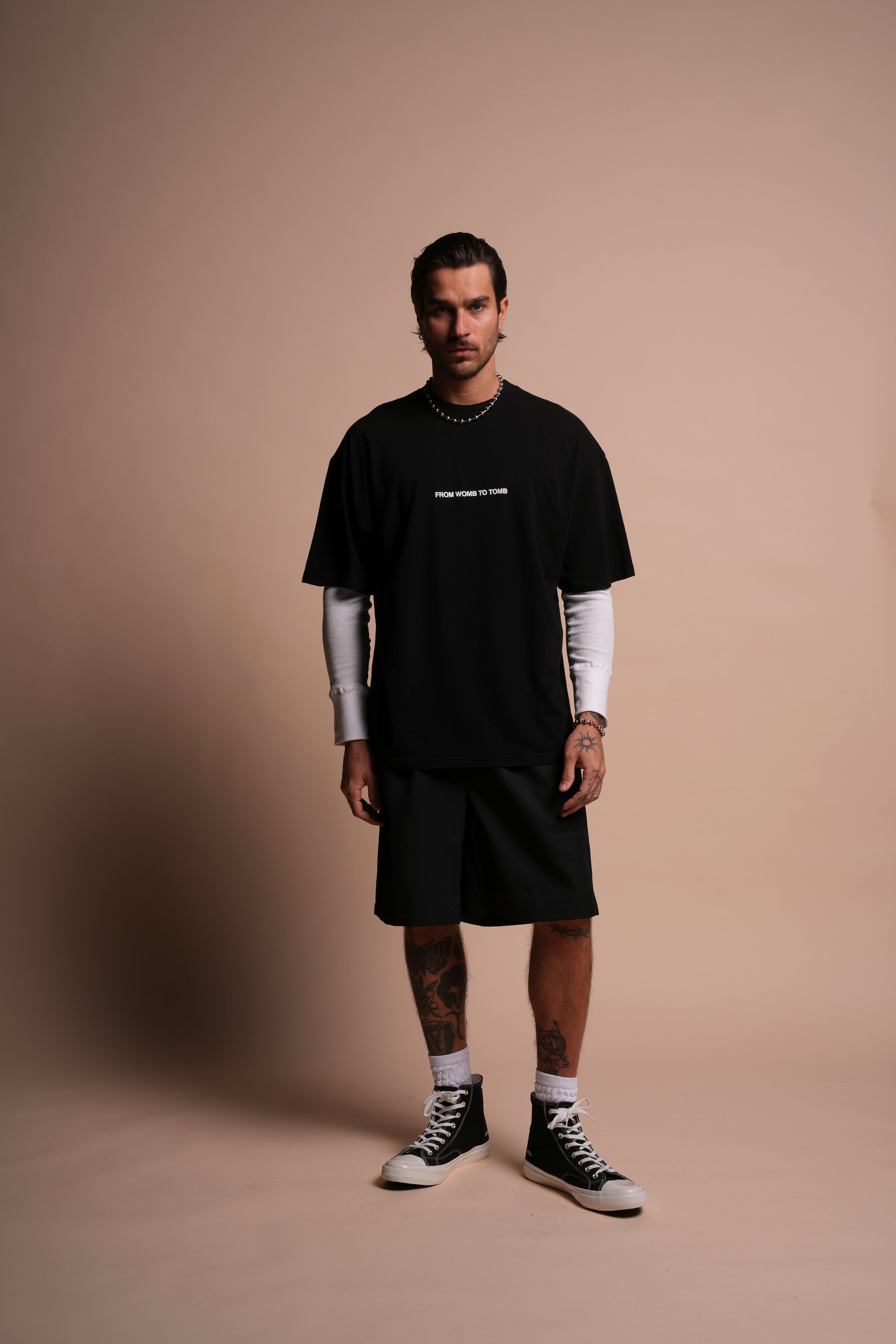 From Womb To Tomb Ohana "Premium" Oversized Tee in Black