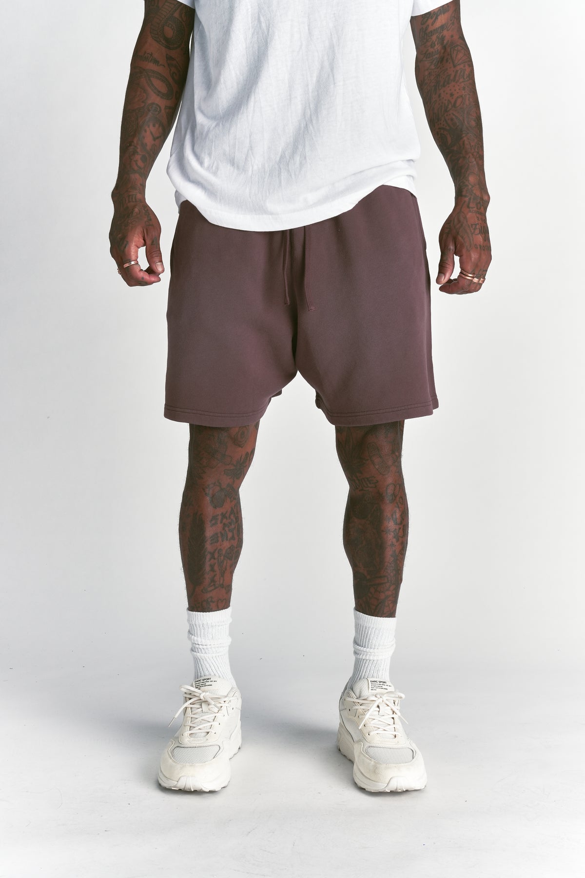 Just Wolves Oversized Post Lounge Sweat Shorts Ironwood Sun Fade