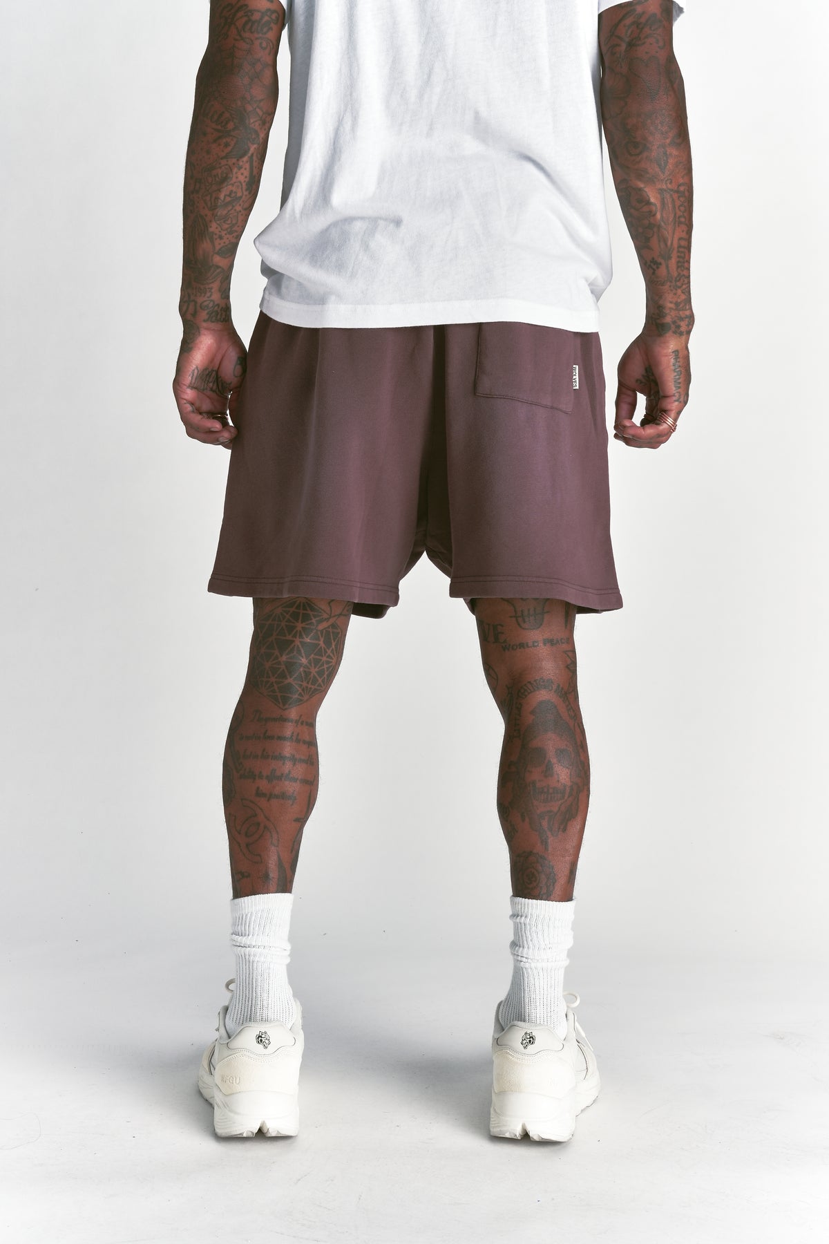 Just Wolves Oversized Post Lounge Sweat Shorts Ironwood Sun Fade