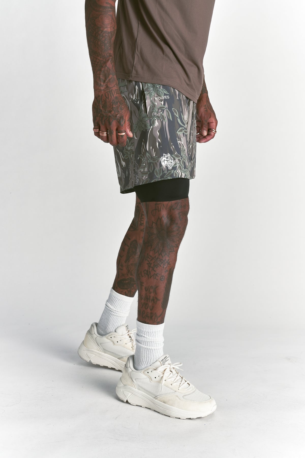 Forever Mark Compression Shorts in Norse Camo