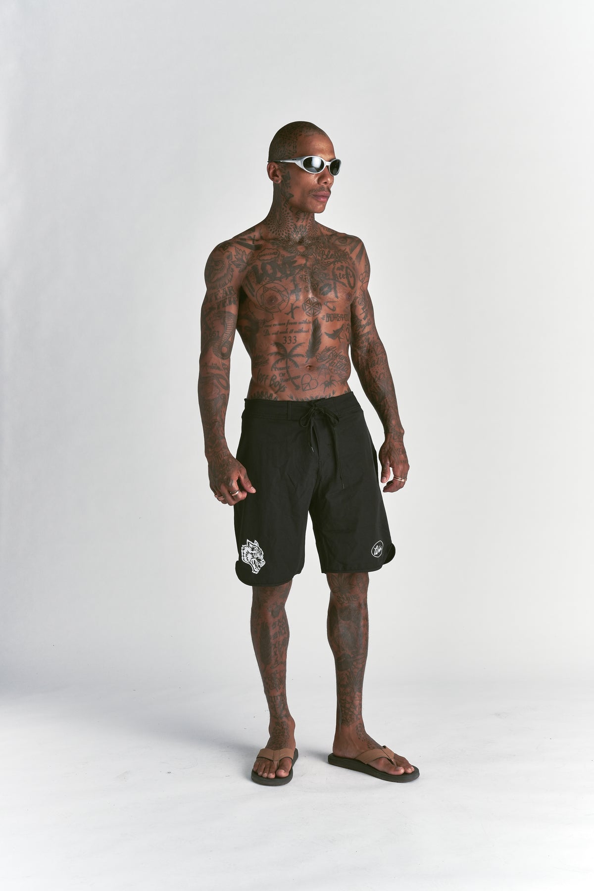 What We Rep Brucey's Board Shorts in Black