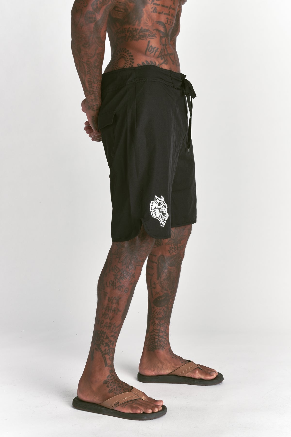 What We Rep Brucey's Board Shorts in Black