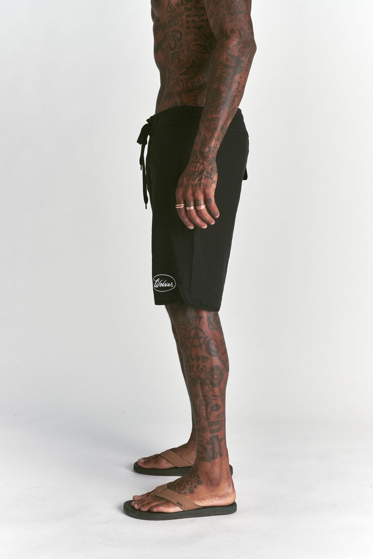 What We Rep Brucey's Board Shorts in Black