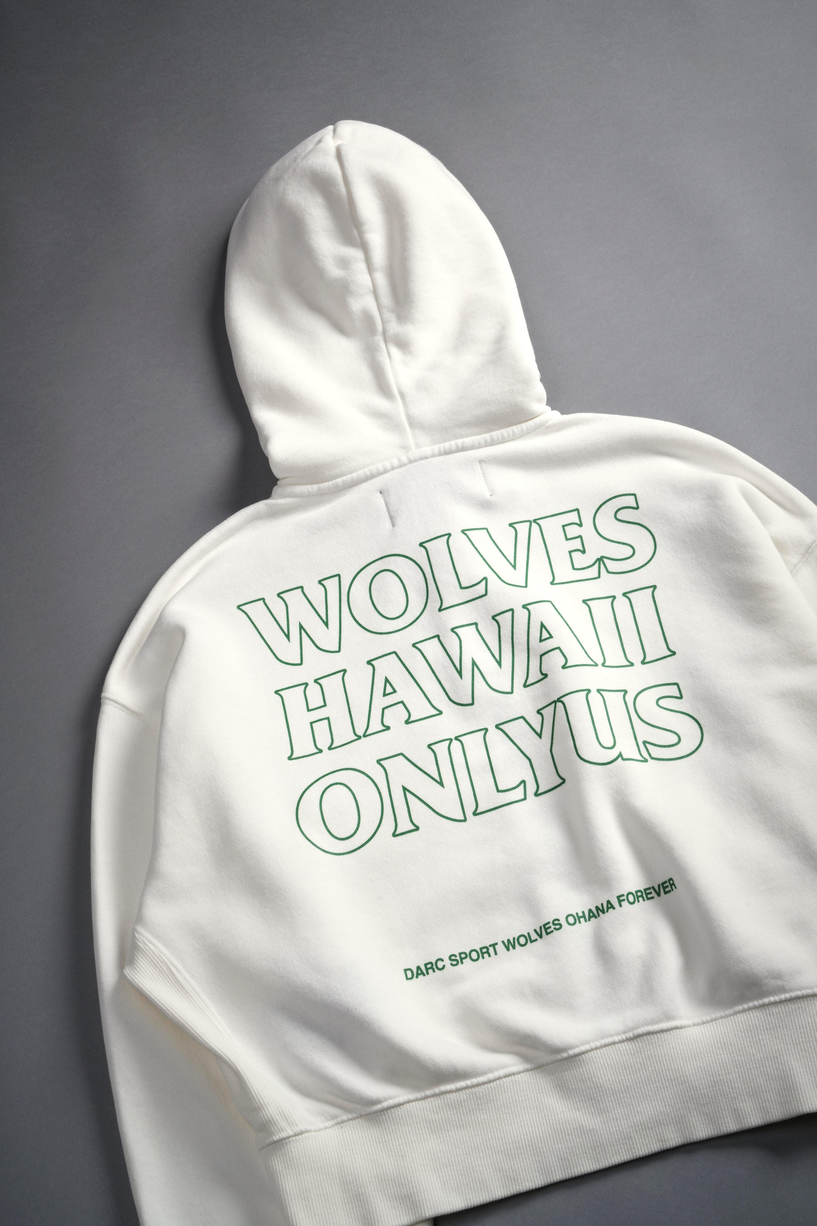 Only Us Hawaii "Sage" (Cropped) Zip Hoodie in Cream