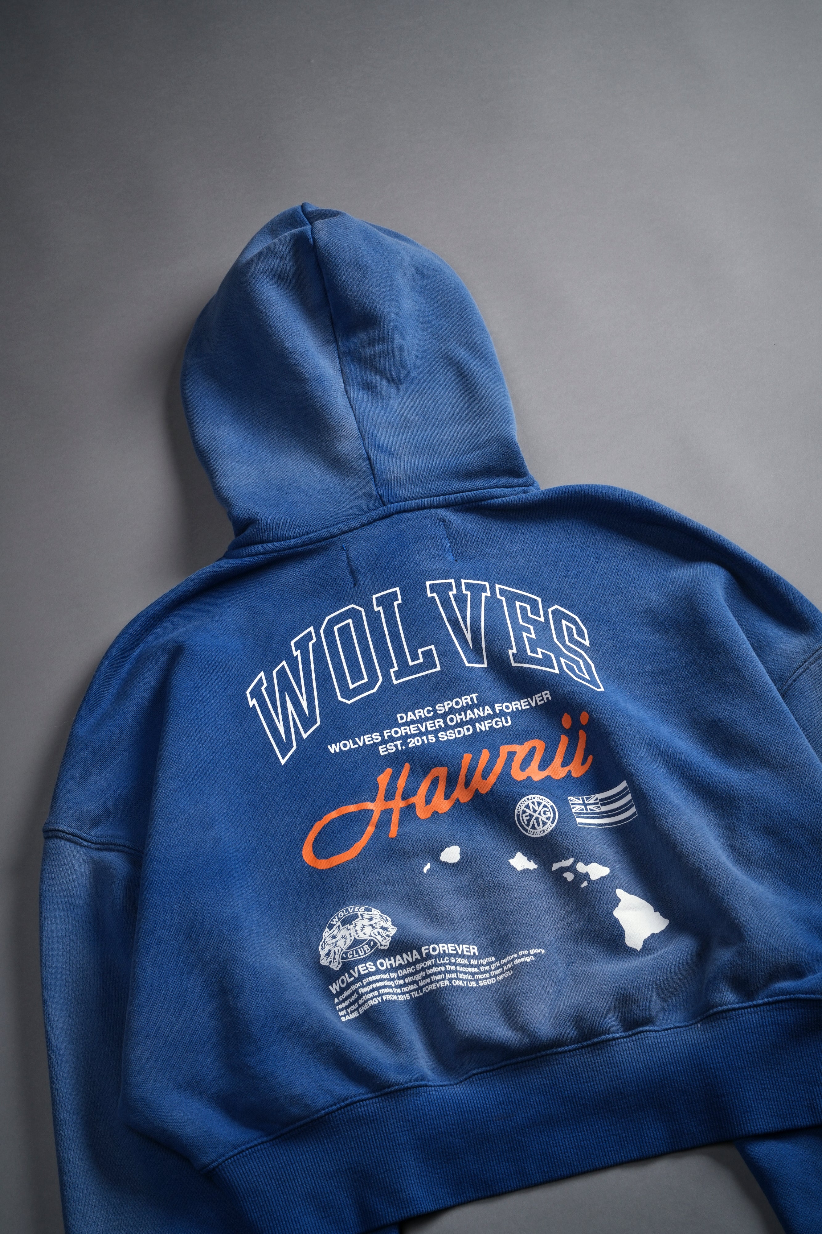 Wolves Hawaii "Ava" Hoodie in Darc Cobalt Sun Fade
