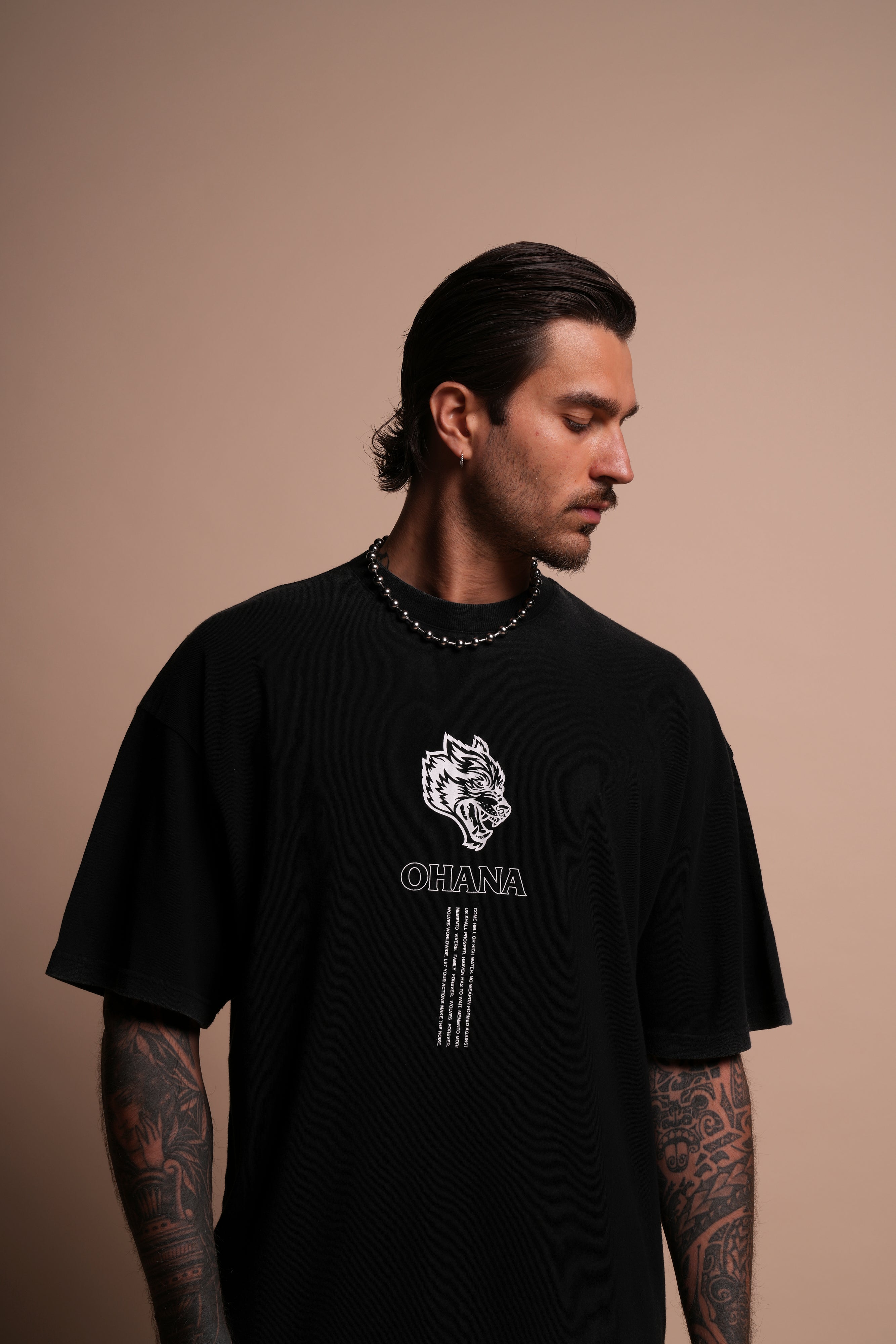 Ohana SSDDNFGU "Premium" Oversized Tee in Black