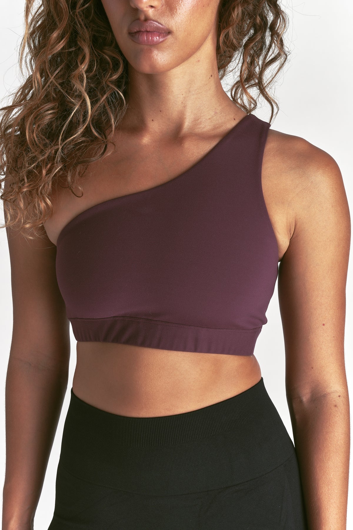 Wolf One Shoulder Bra in Fig