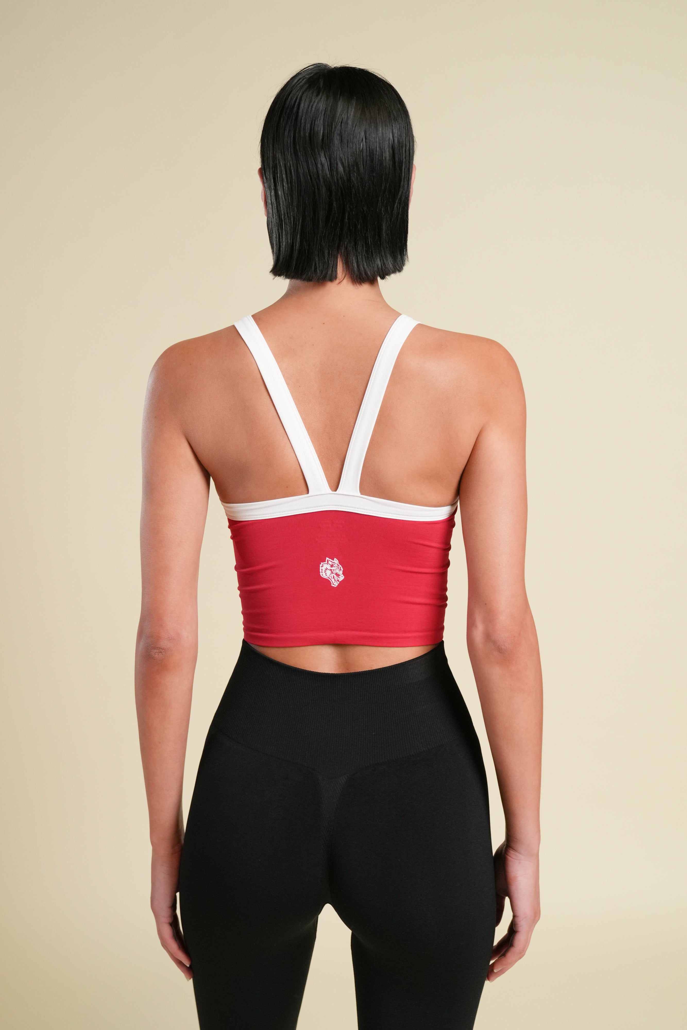 Wolf "Hannah" Soft Seamless Tank in Cherry/White