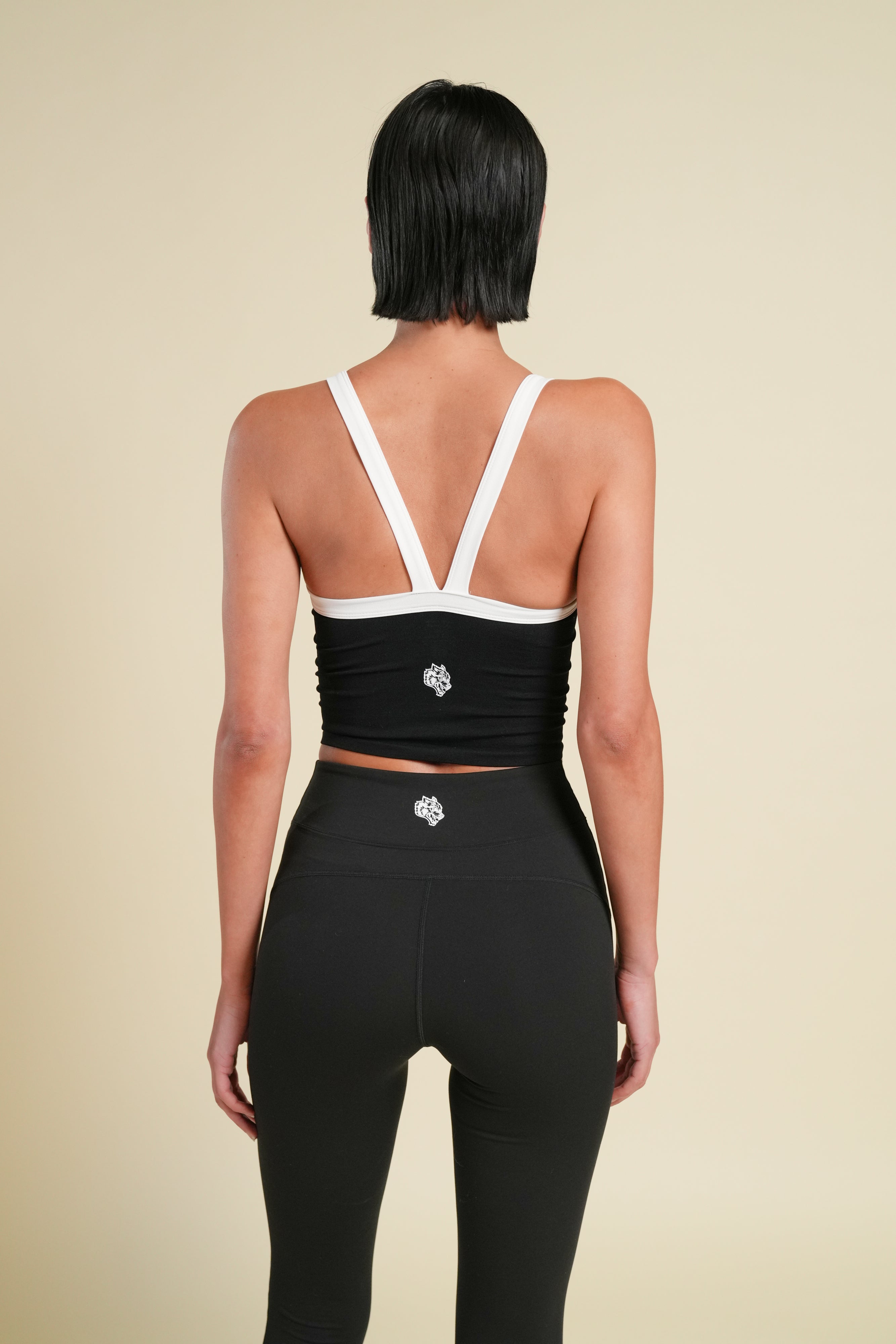 Wolf "Celine" Stripe Energy Leggings in Black/White