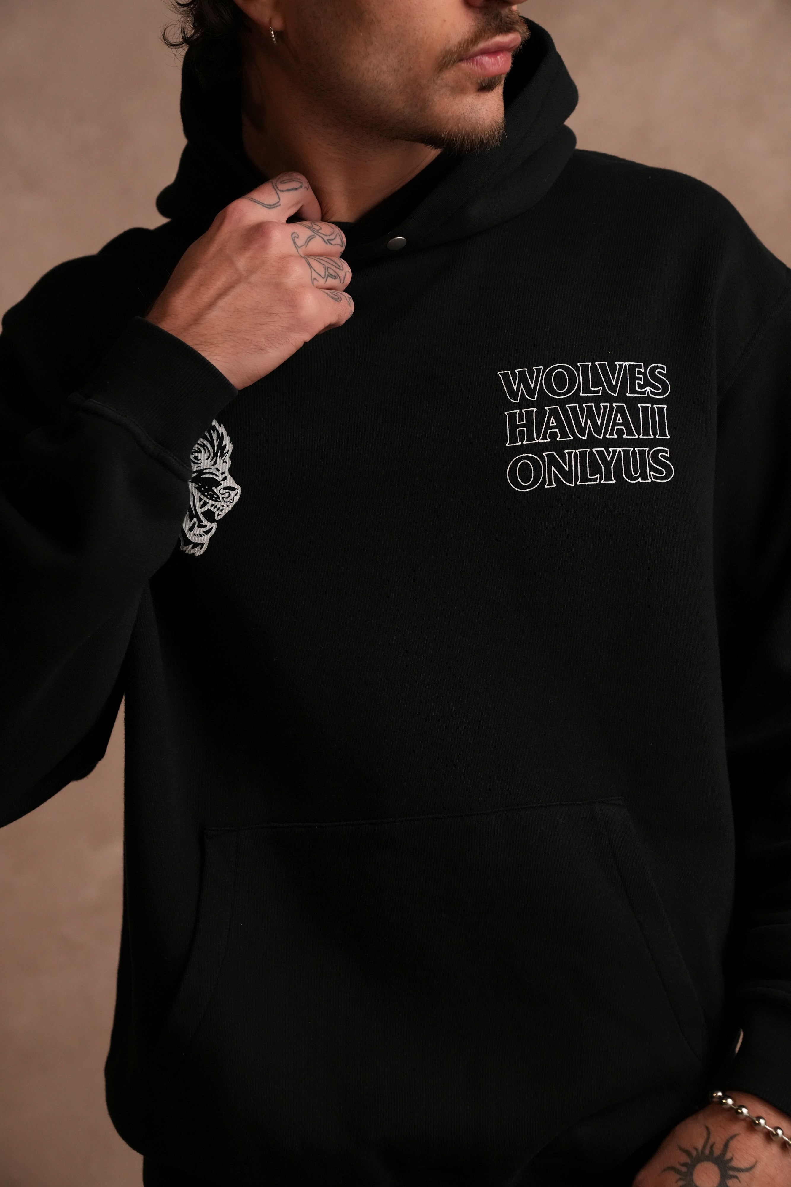 Only Us Hawaii "Pierce" Hoodie in Black
