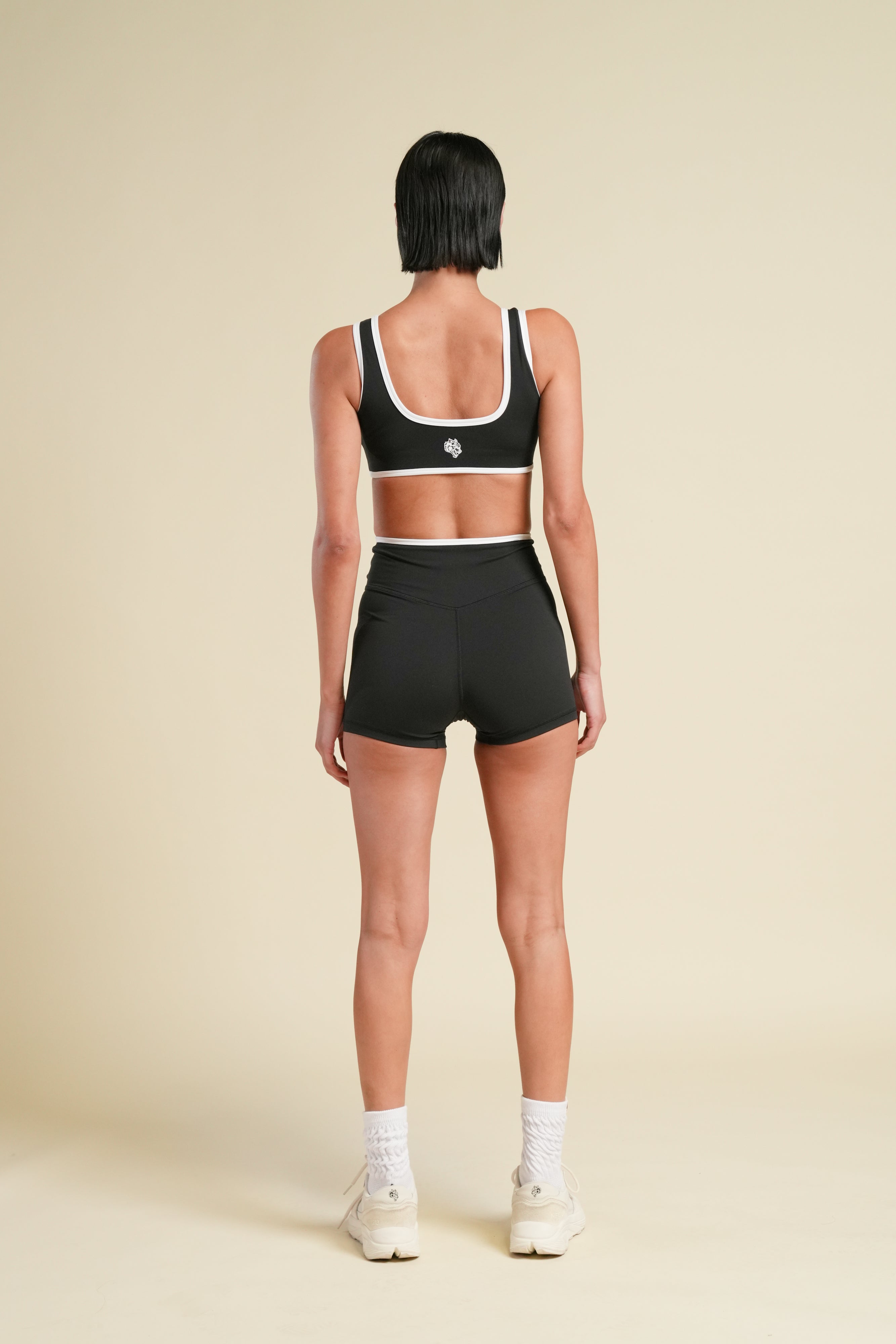 Wolf Contrast "Kate" Energy Bra in Black/White