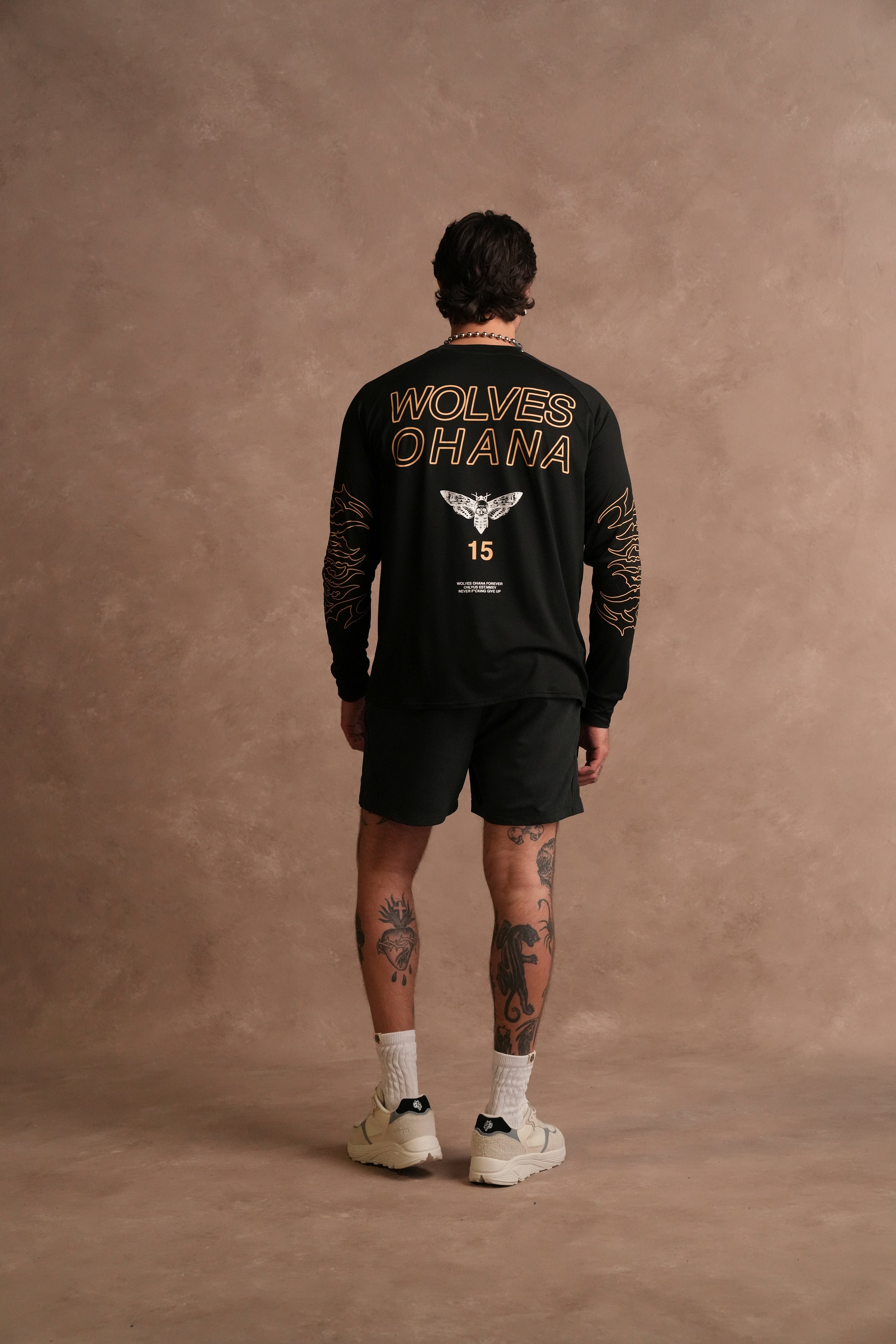 Ohana 2024 "Dry Wolf" Raglan L/S Tee in Black