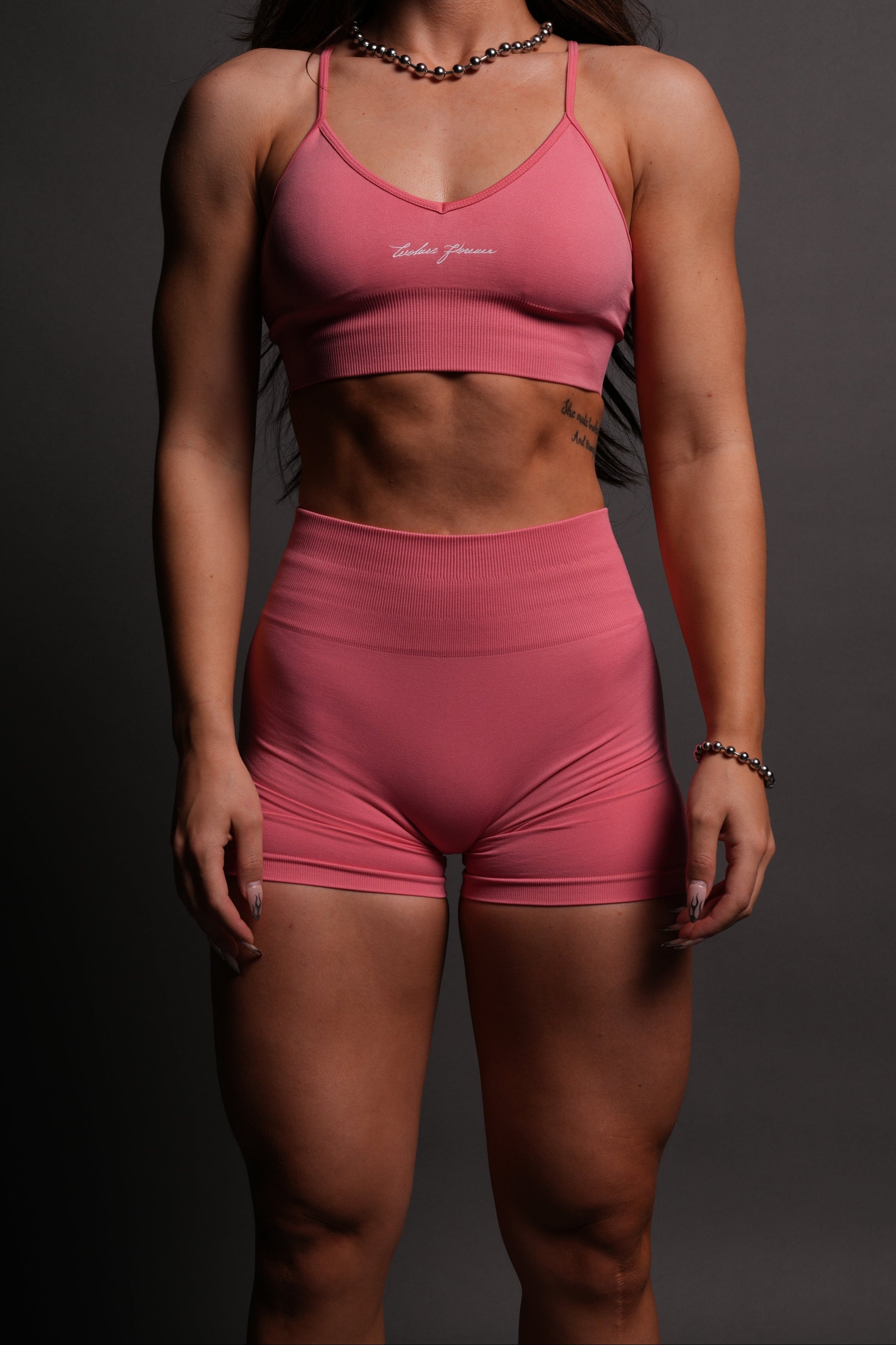 Dual Wolf Seamless Everson "Training" Shorts in Pink Ice