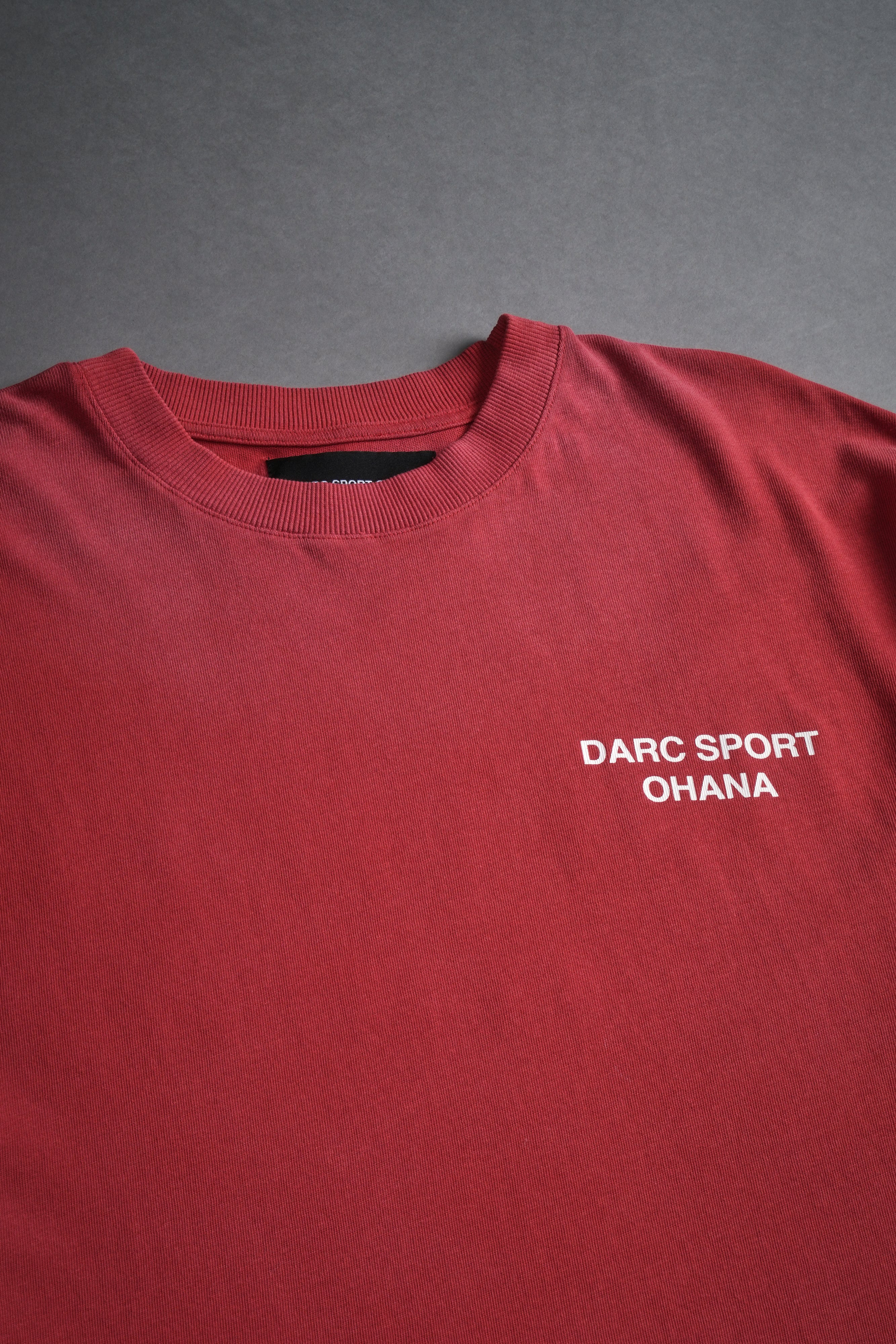 Darc Sport Ohana "Premium" Oversized Tee in Roman Red Drift Wash