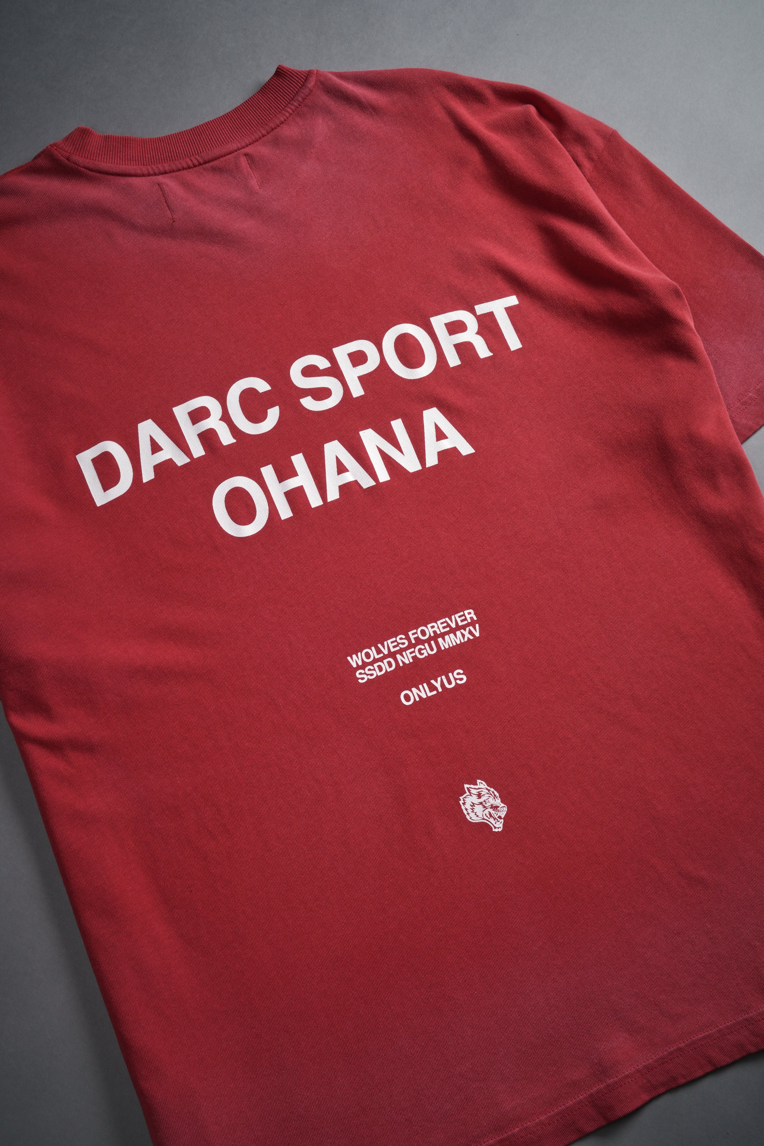 Darc Sport Ohana "Premium" Oversized Tee in Roman Red Drift Wash