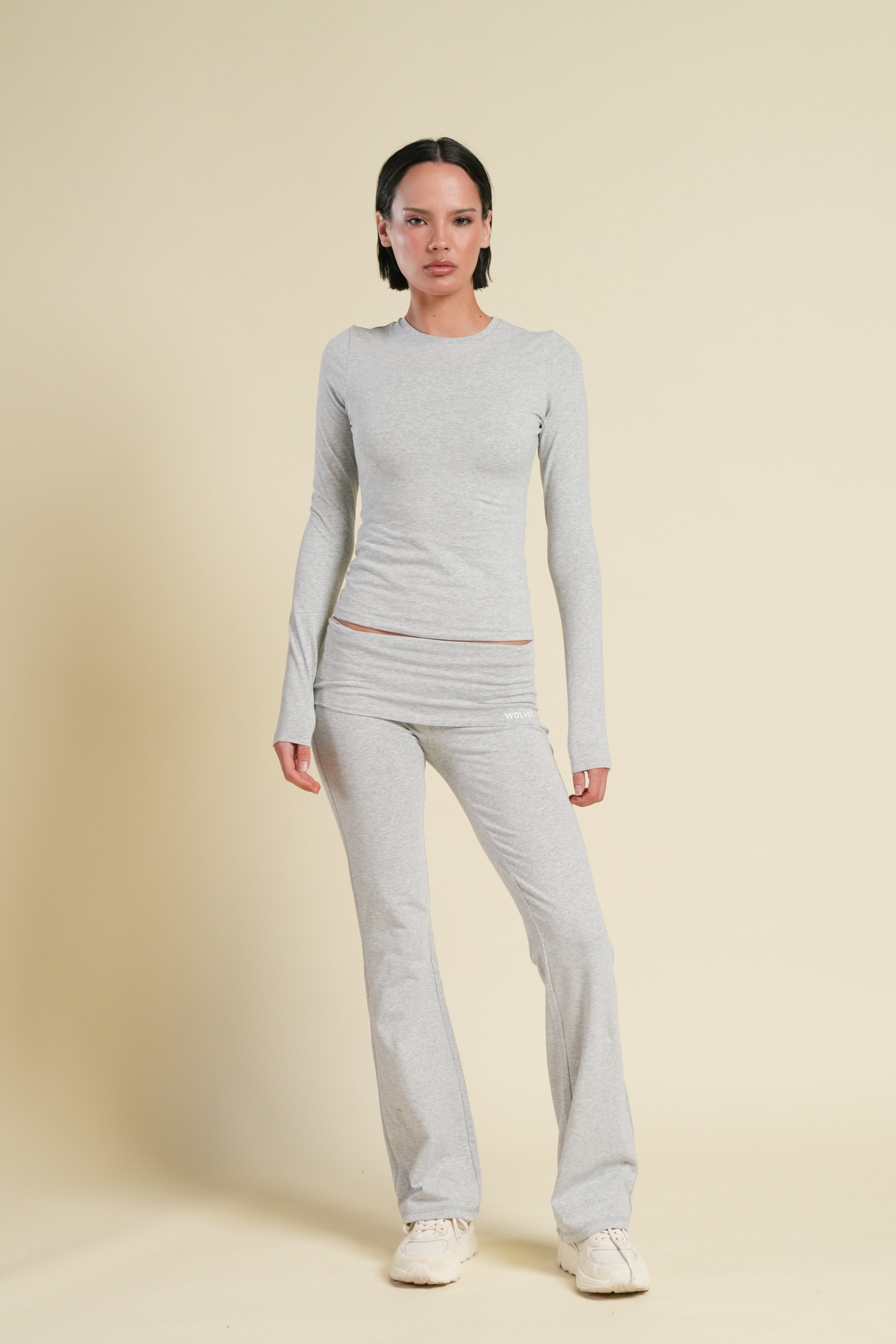 Forever Mark "Romy" Foldover Pants in Heather Gray