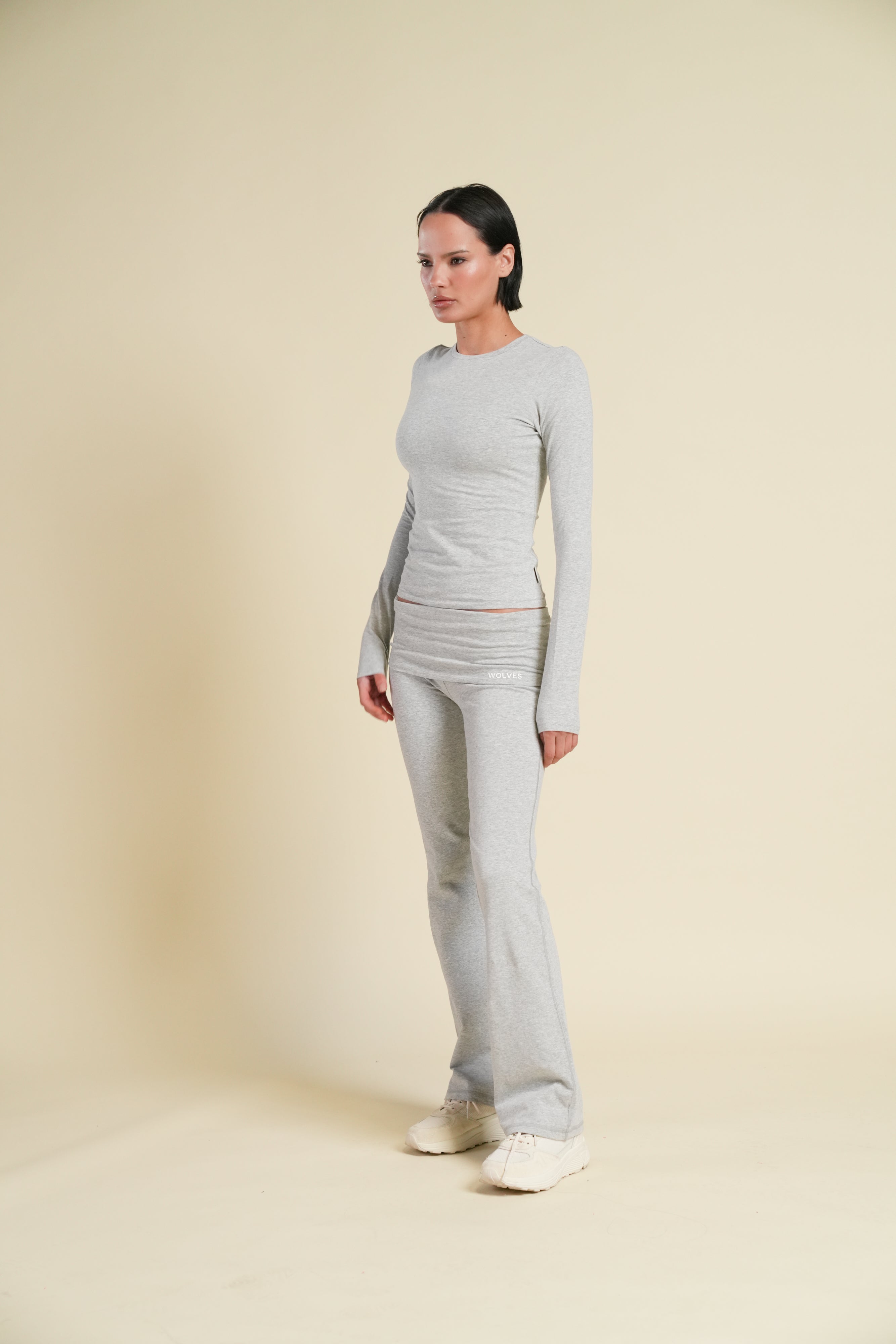 Forever Mark "Romy" Foldover Pants in Heather Gray