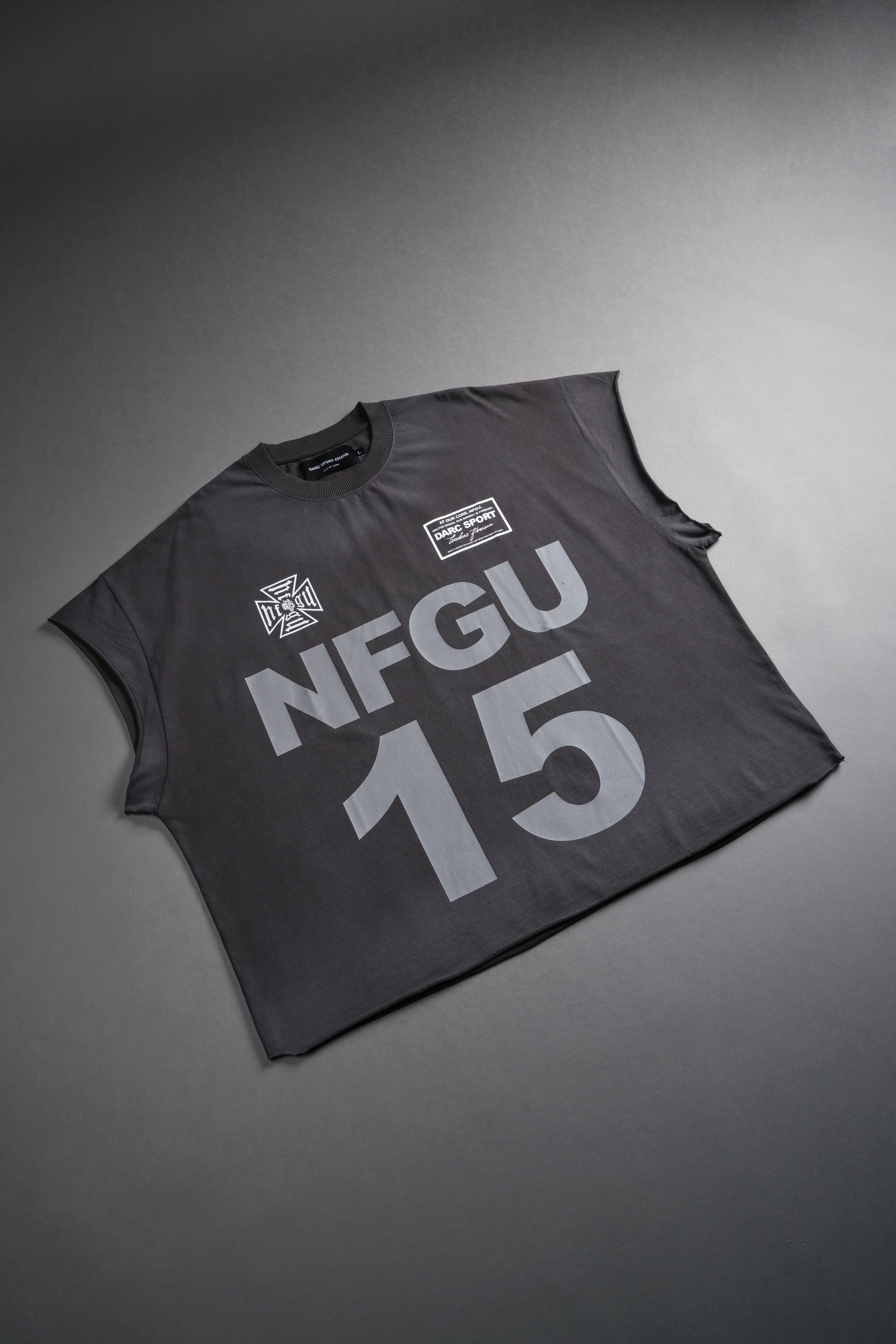 Since Day One "Grunge" Cut Off Tee in Wolf Gray Drift Wash