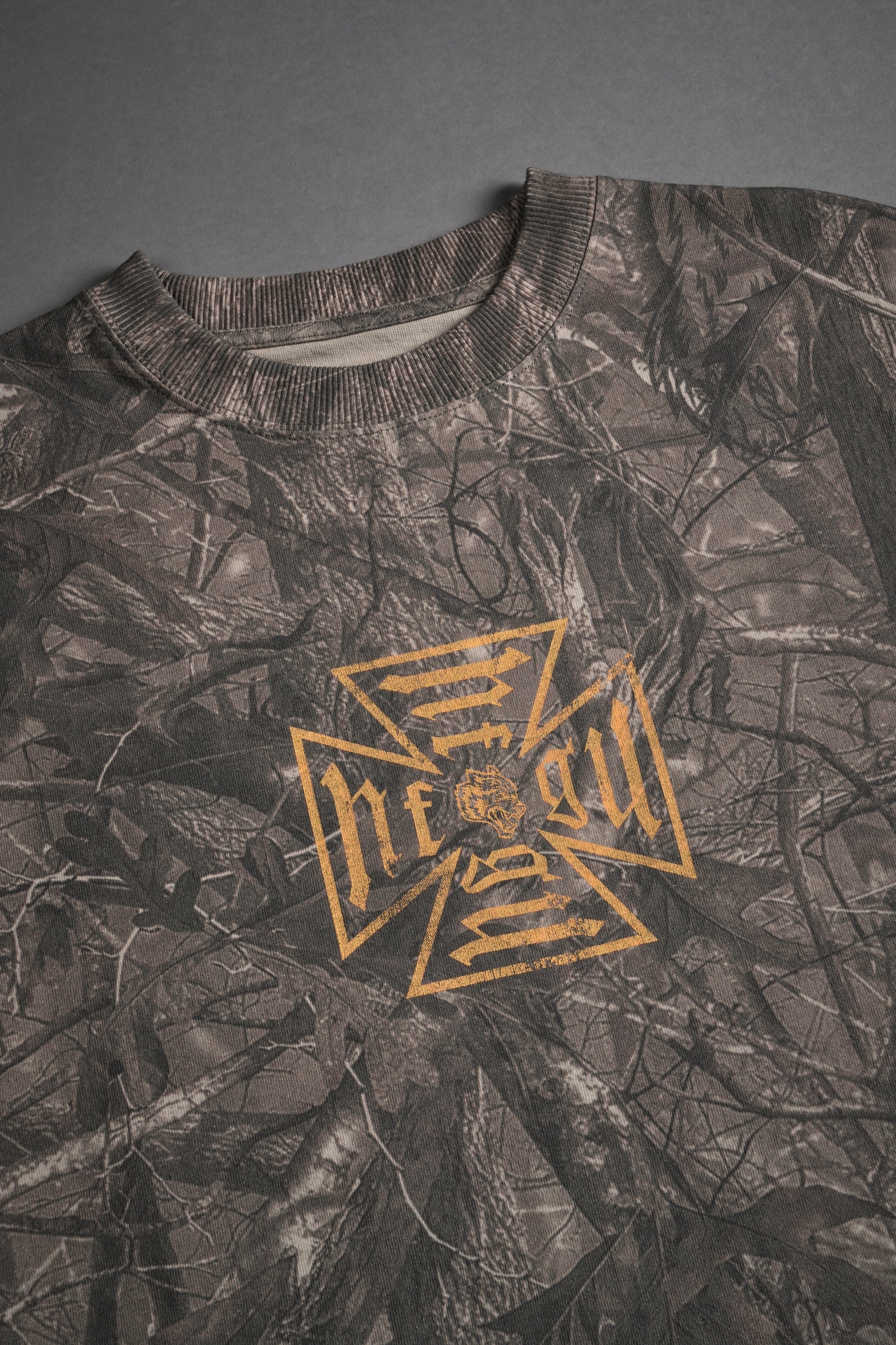 Loyal to the Core Grunge Box Cut Tee in Dusk Moss Driftwood Forest Camo