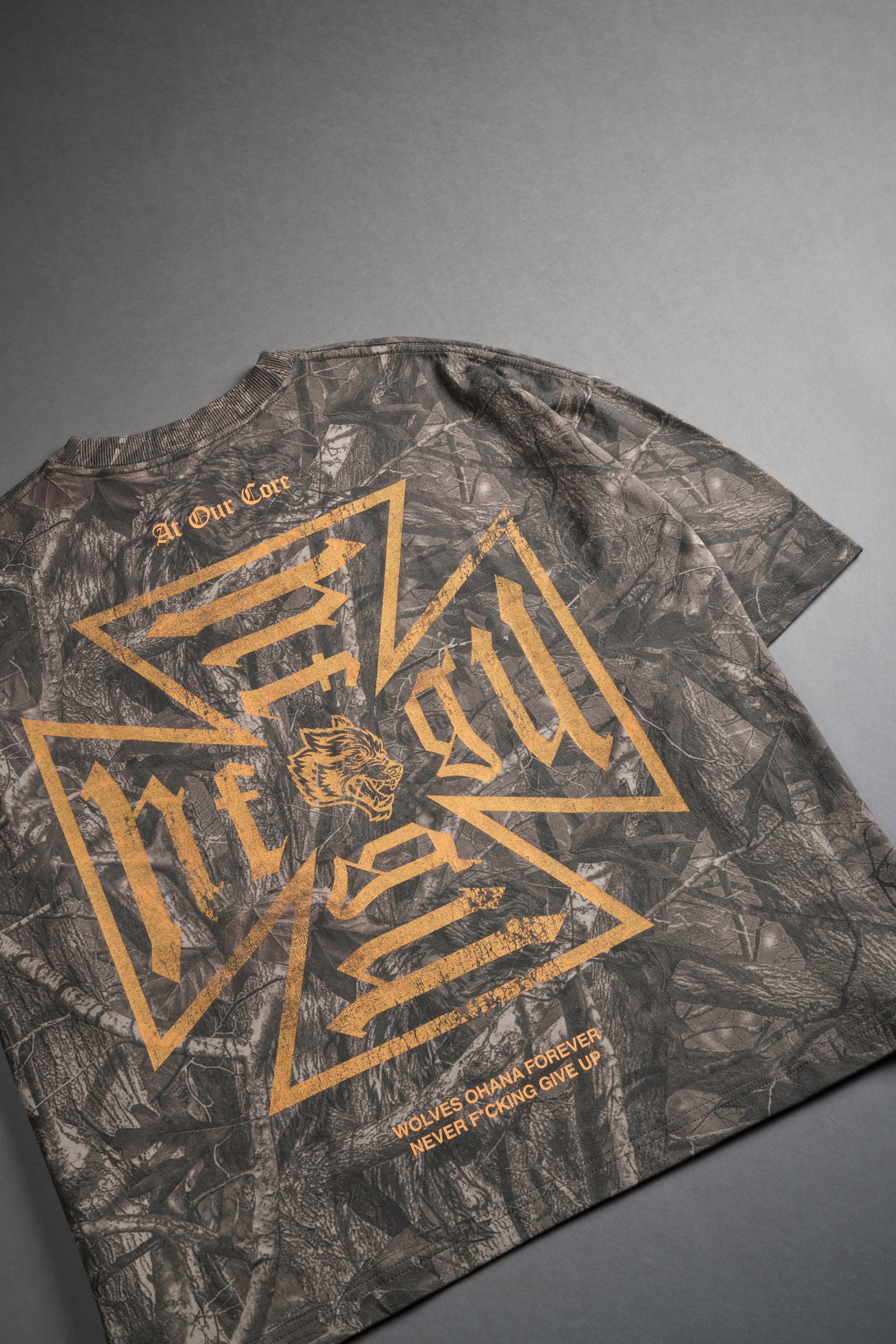 Loyal to the Core Grunge Box Cut Tee in Dusk Moss Driftwood Forest Camo