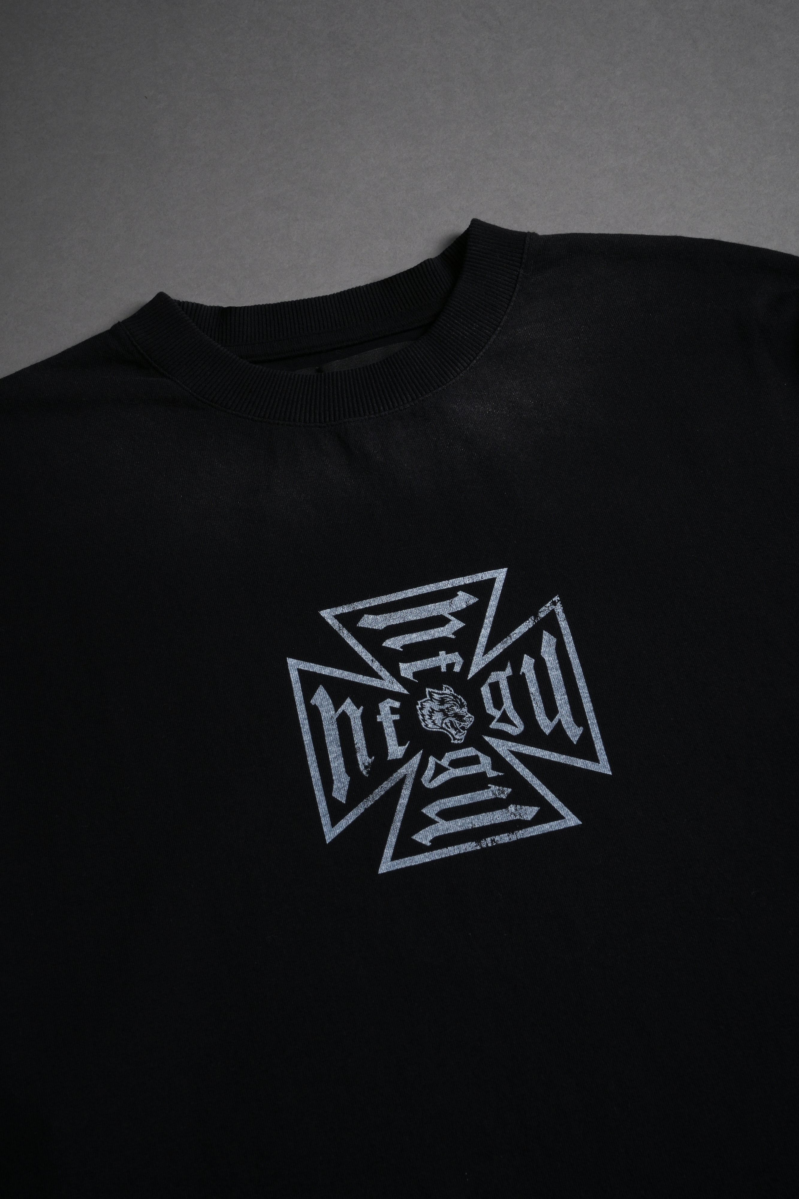 Loyal to the Core Grunge Box Cut Tee in Black Drift Wash