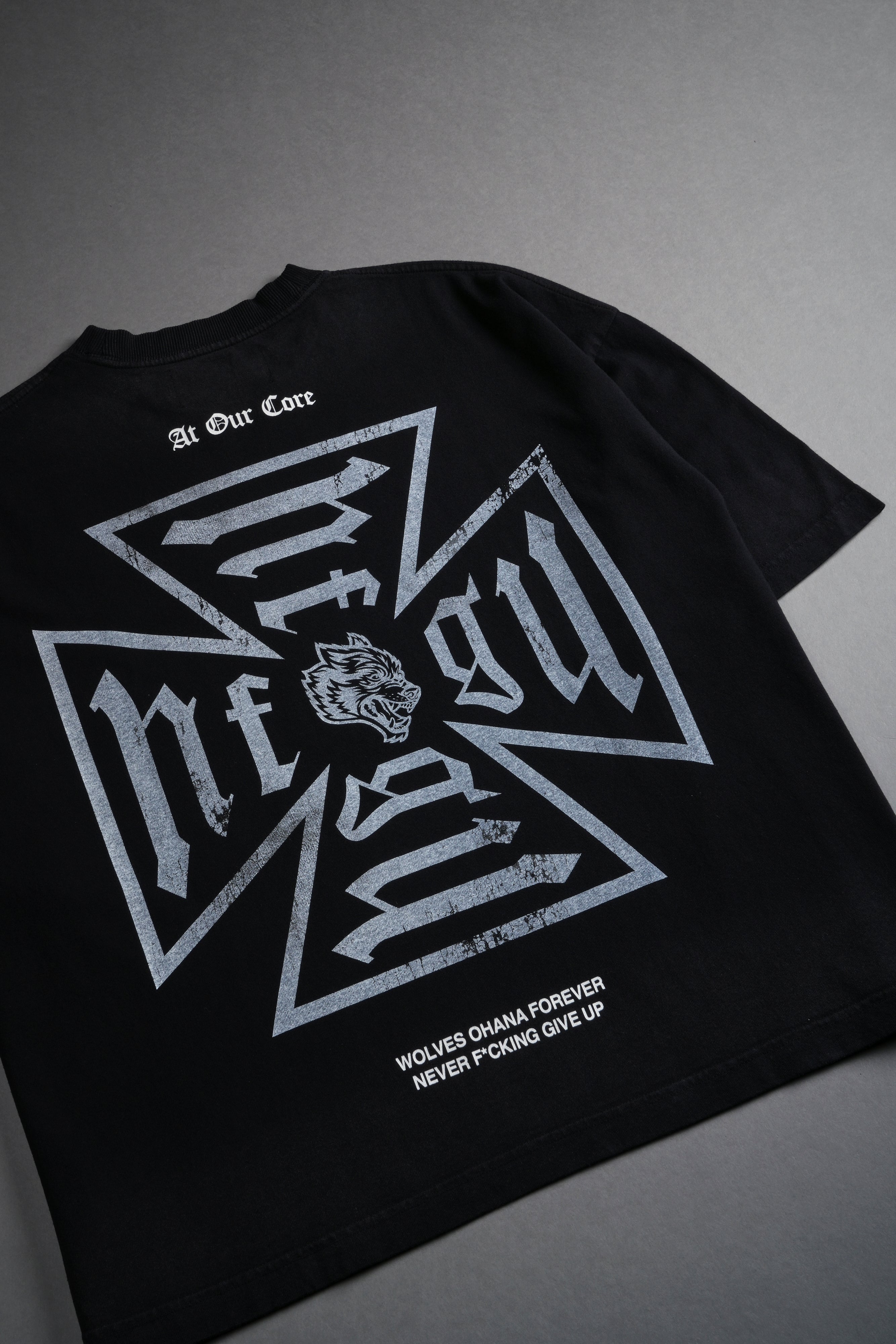 Loyal to the Core Grunge Box Cut Tee in Black Drift Wash