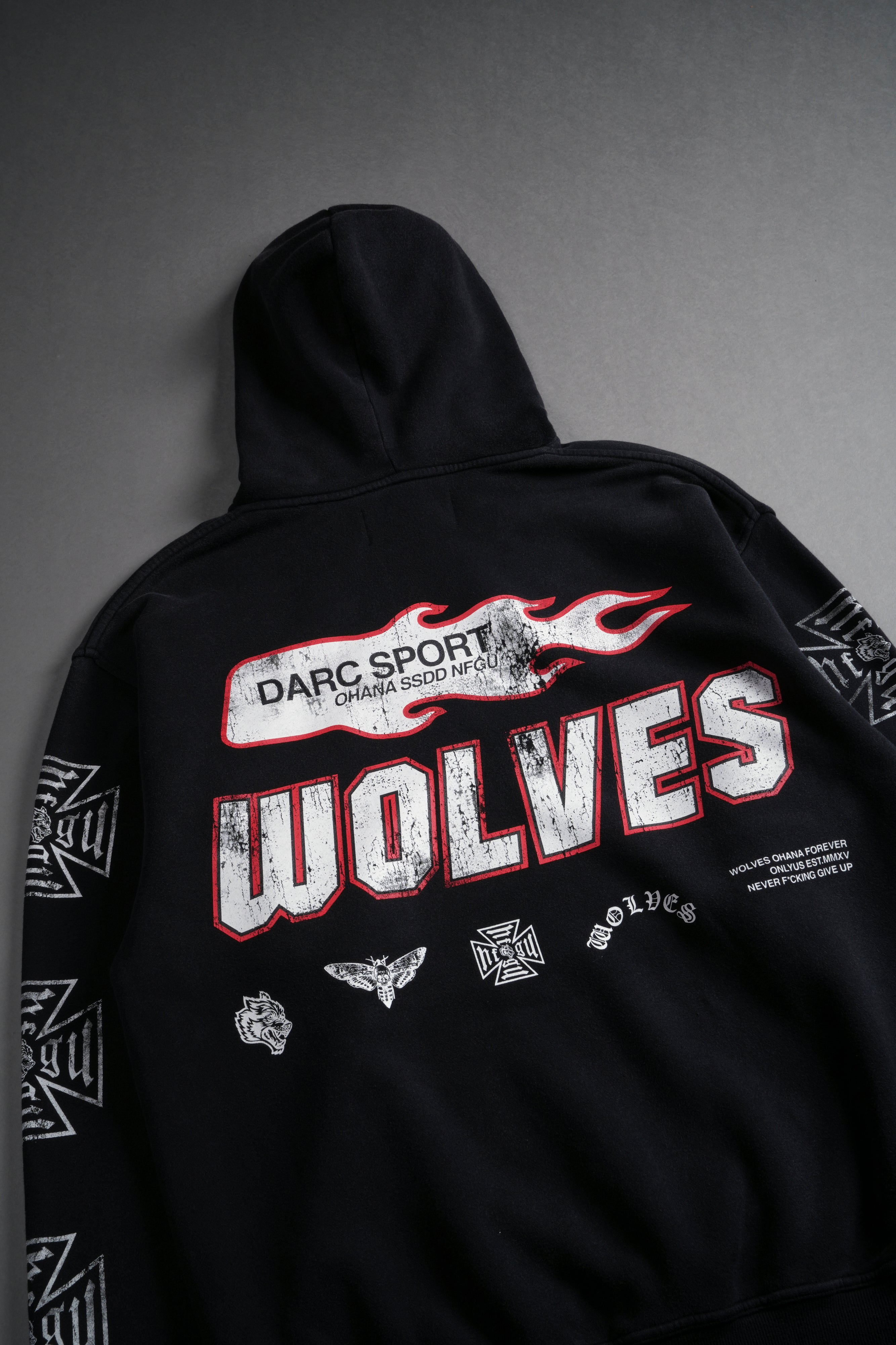 Full Send "Pierce" Hoodie in Black Drift Wash