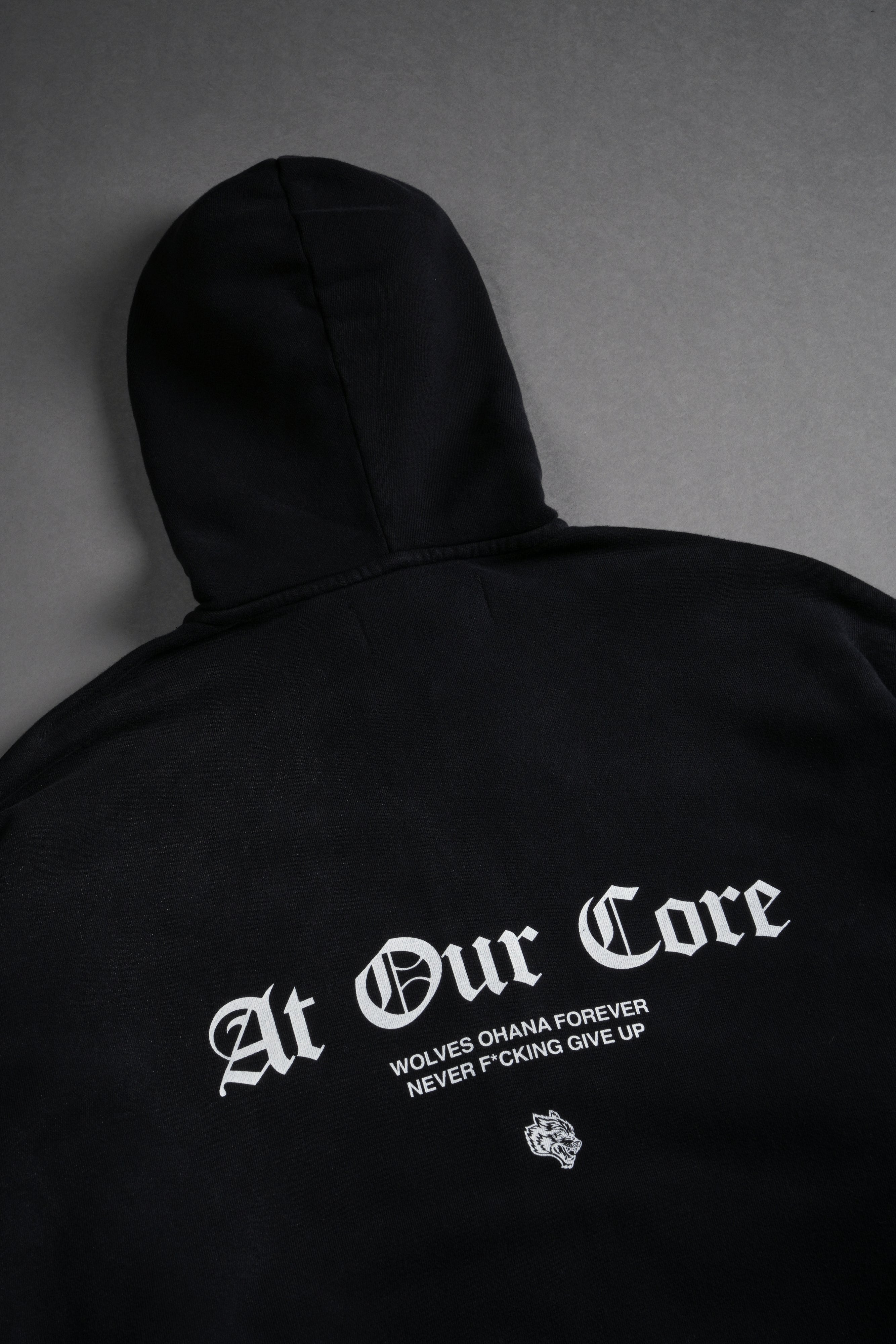 Loyal To The Core Darco Double Zip Hoodie in Black Drift Wash
