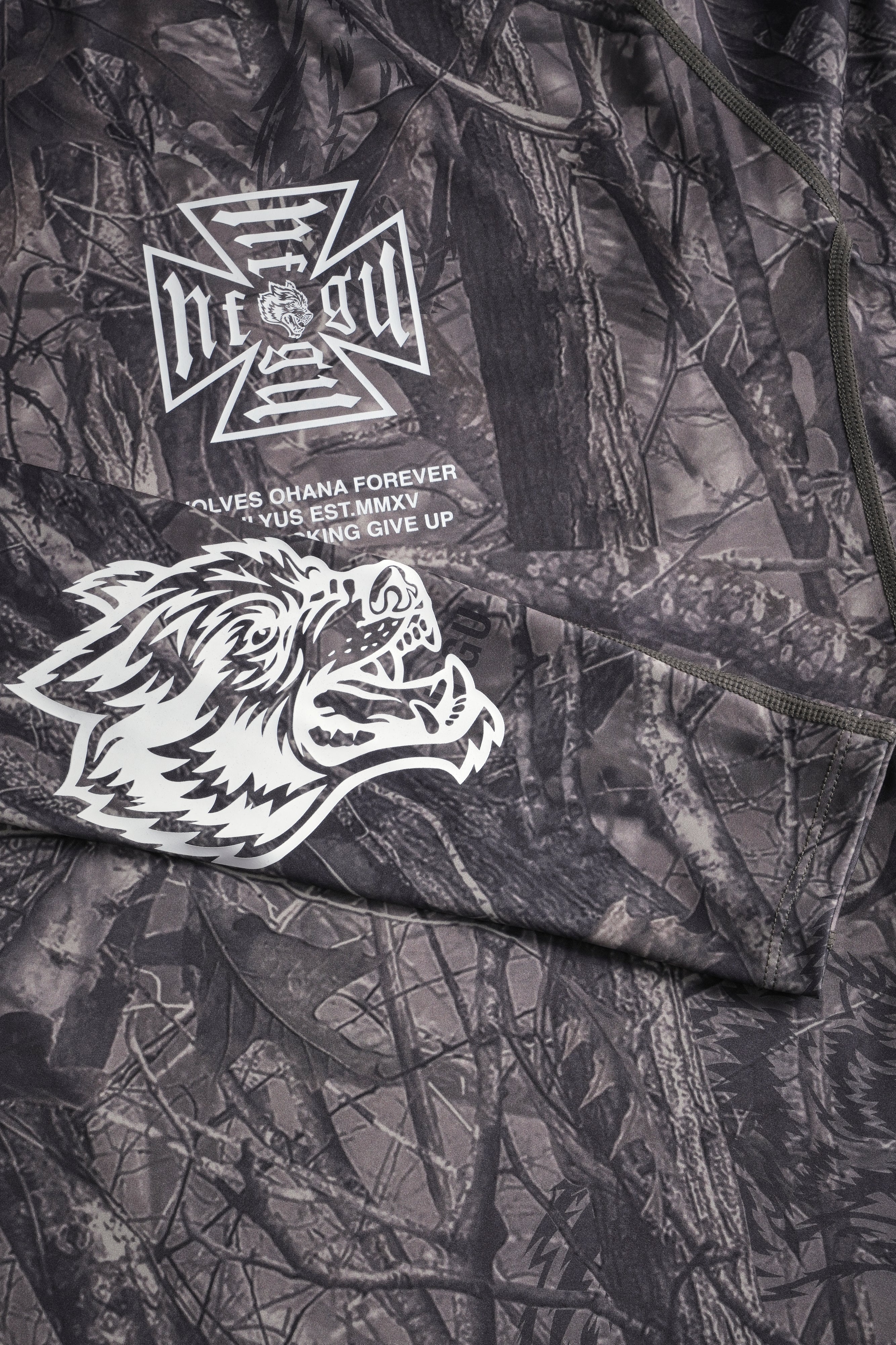 Core Rash Guard in Dusk Moss Driftwood Forest Camo