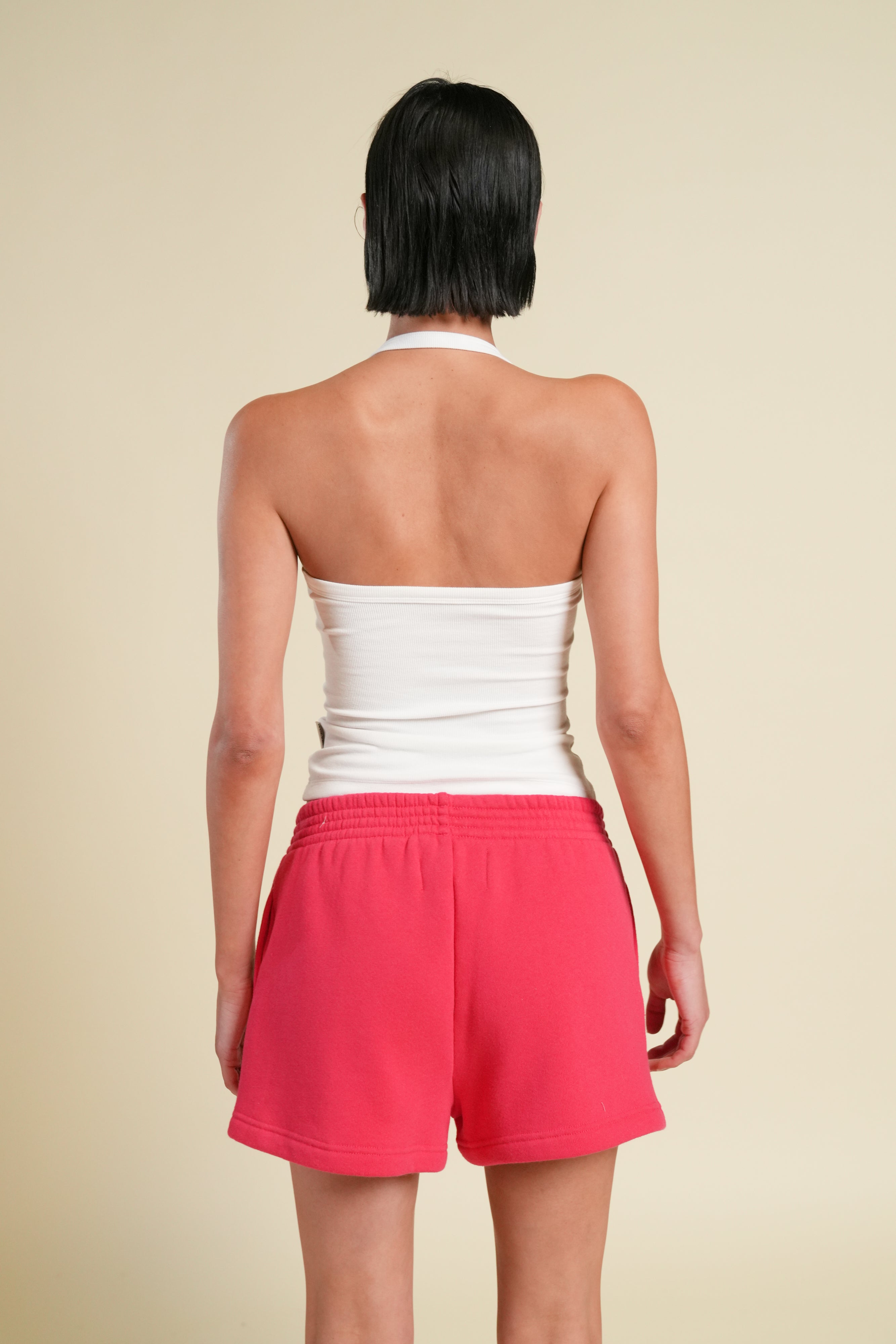 Cora Halter Rib Tank in White