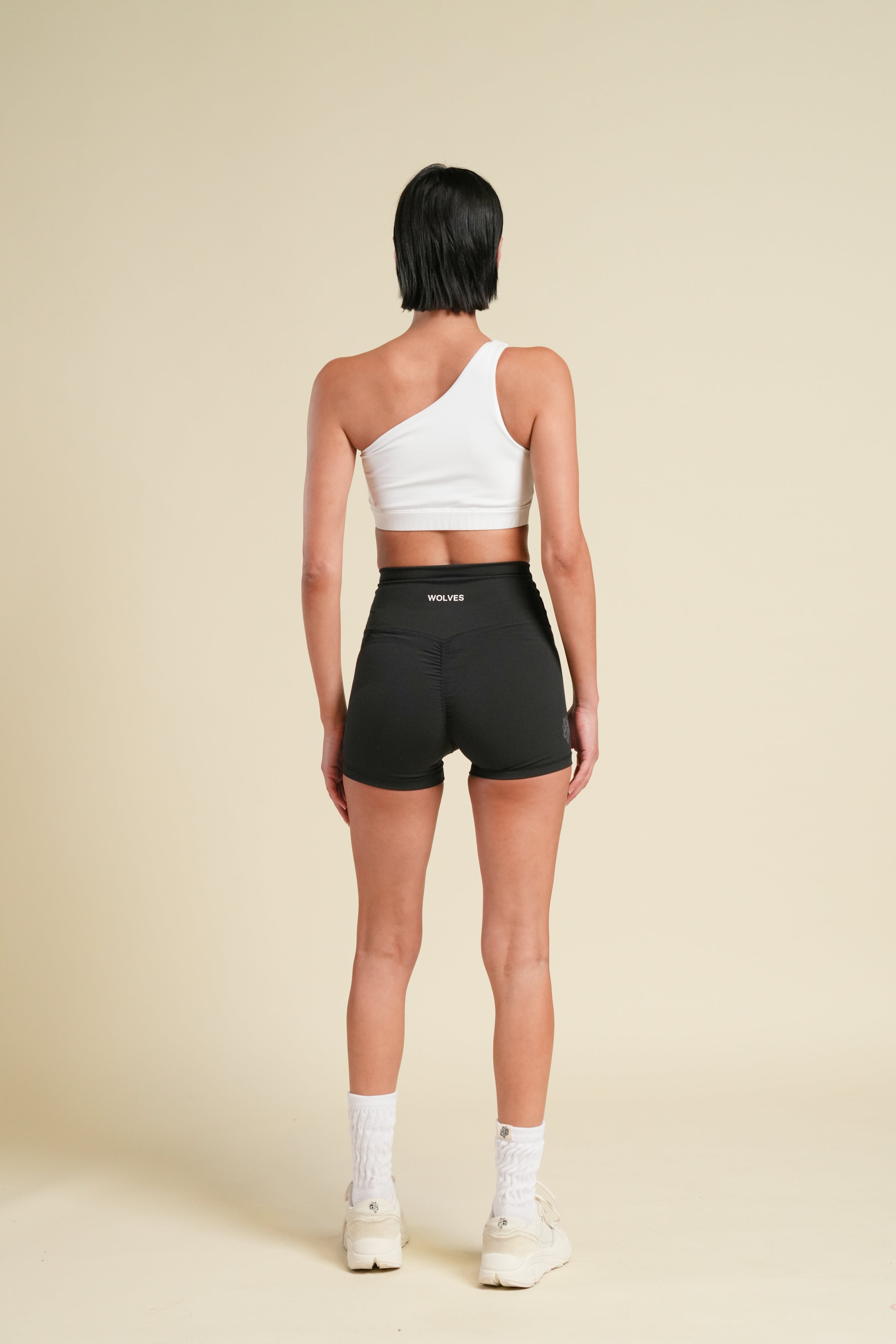 Wolf One Shoulder Bra in White